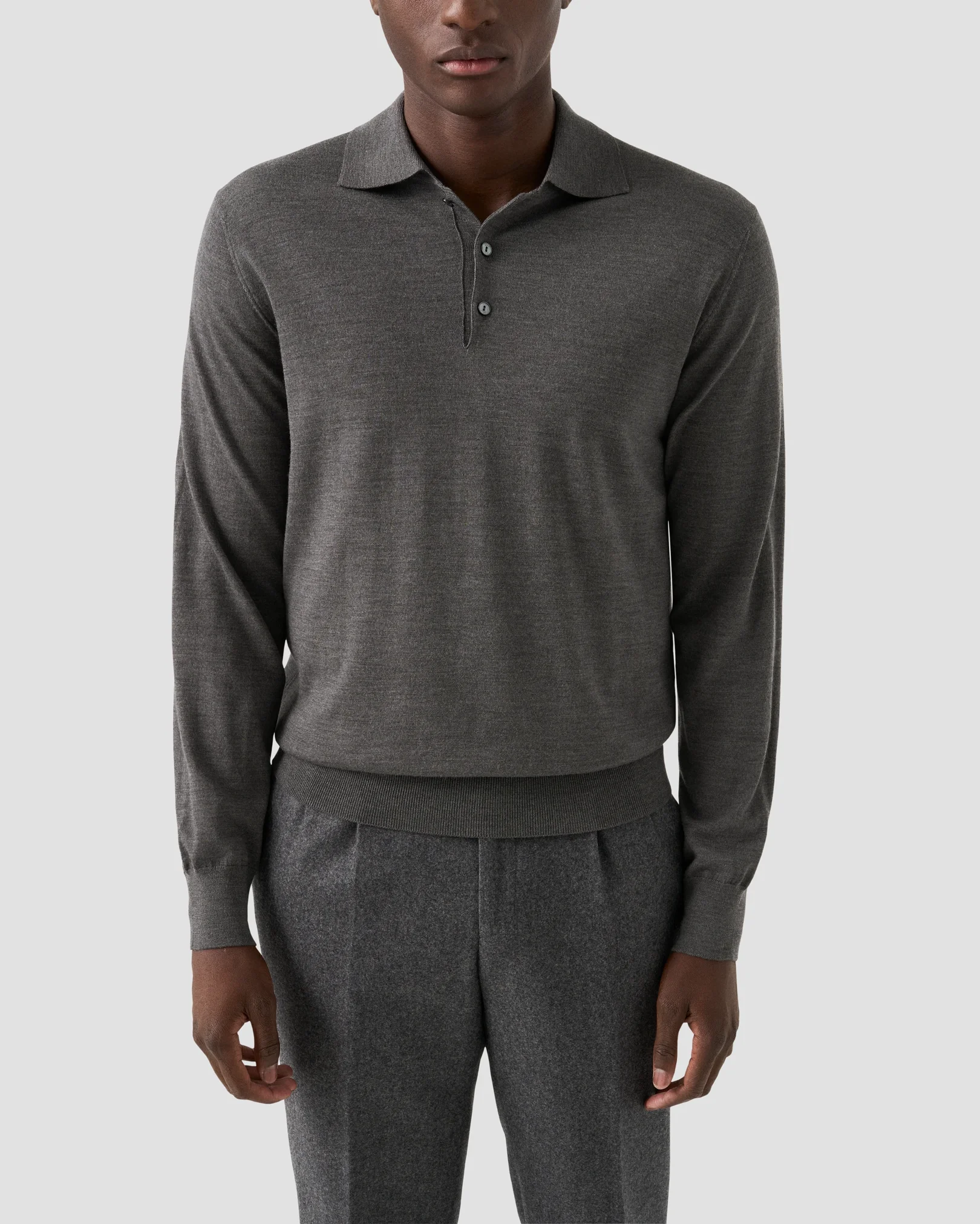 Eton - Fine Knit Polo Sweater