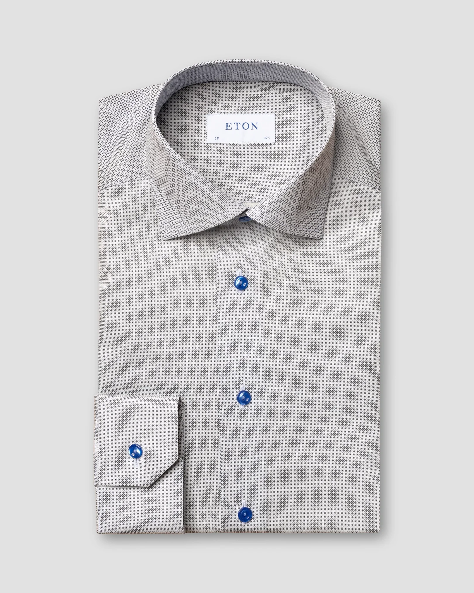 Eton - dark blue micro pattern fine twill shirt