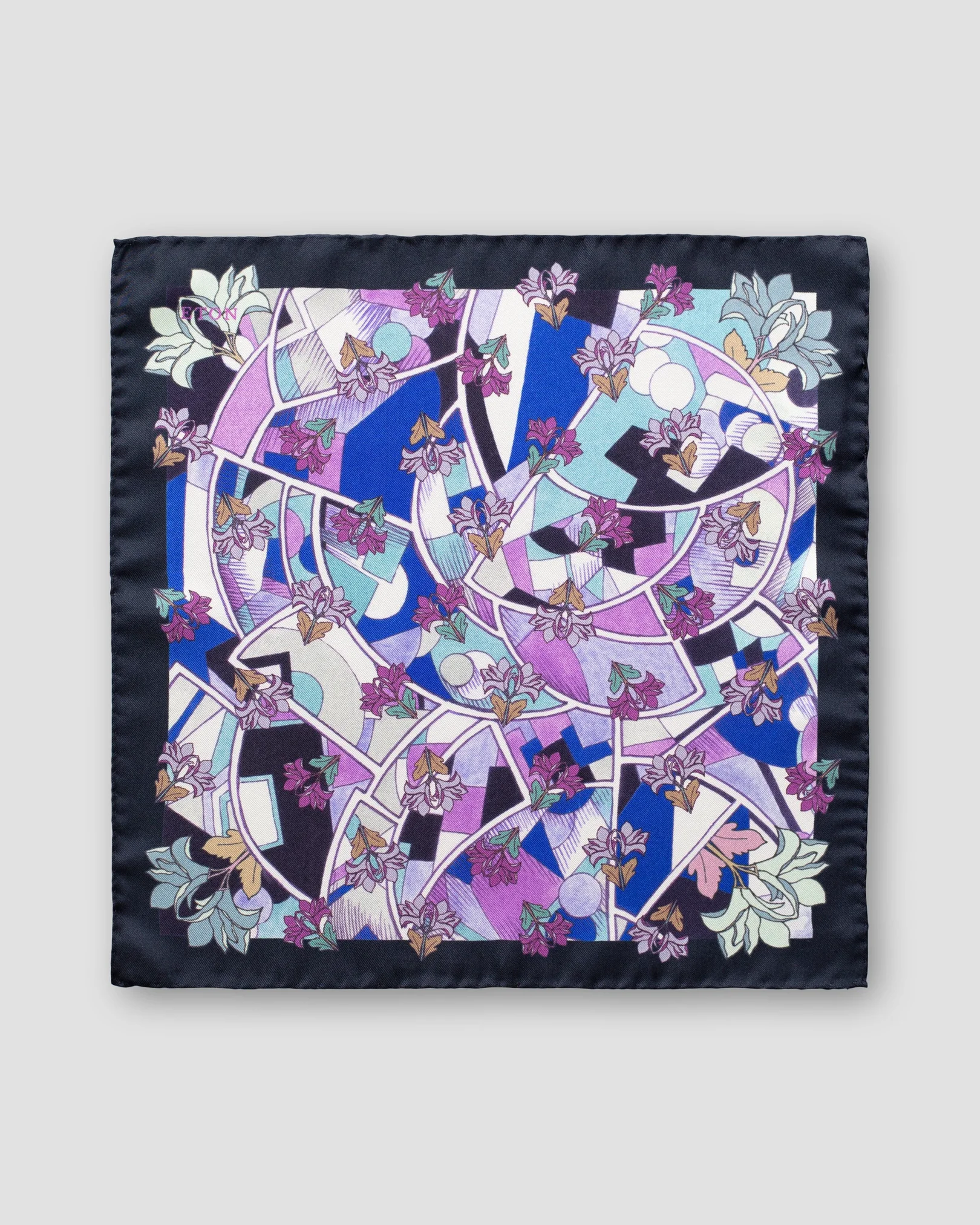 Eton - purple art deco print pocket square