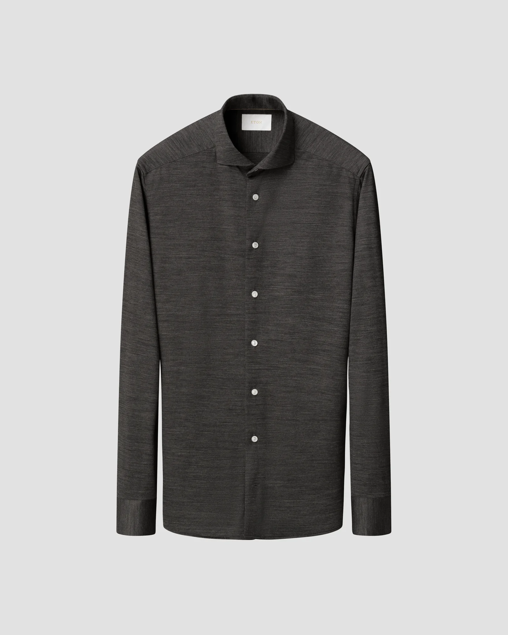 Eton - merino lyocell jersey shirt dark grey merino lyocell jersey shirt