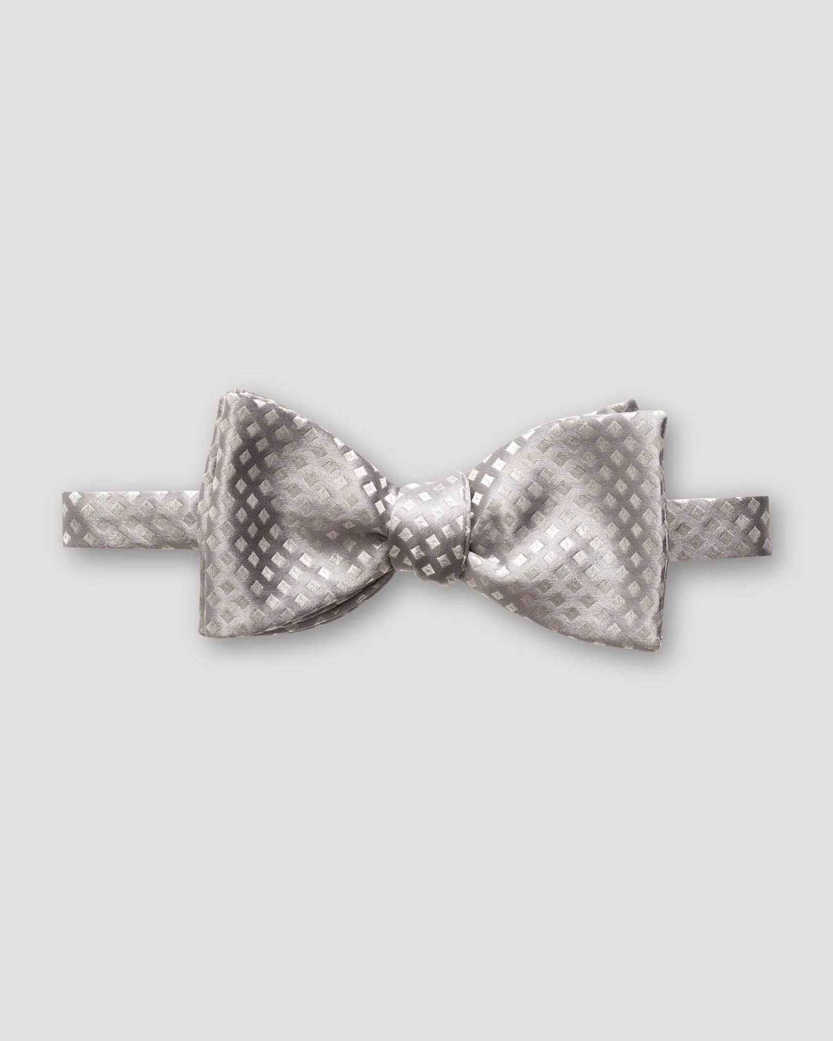 Eton - grey squares bow tie ready tied