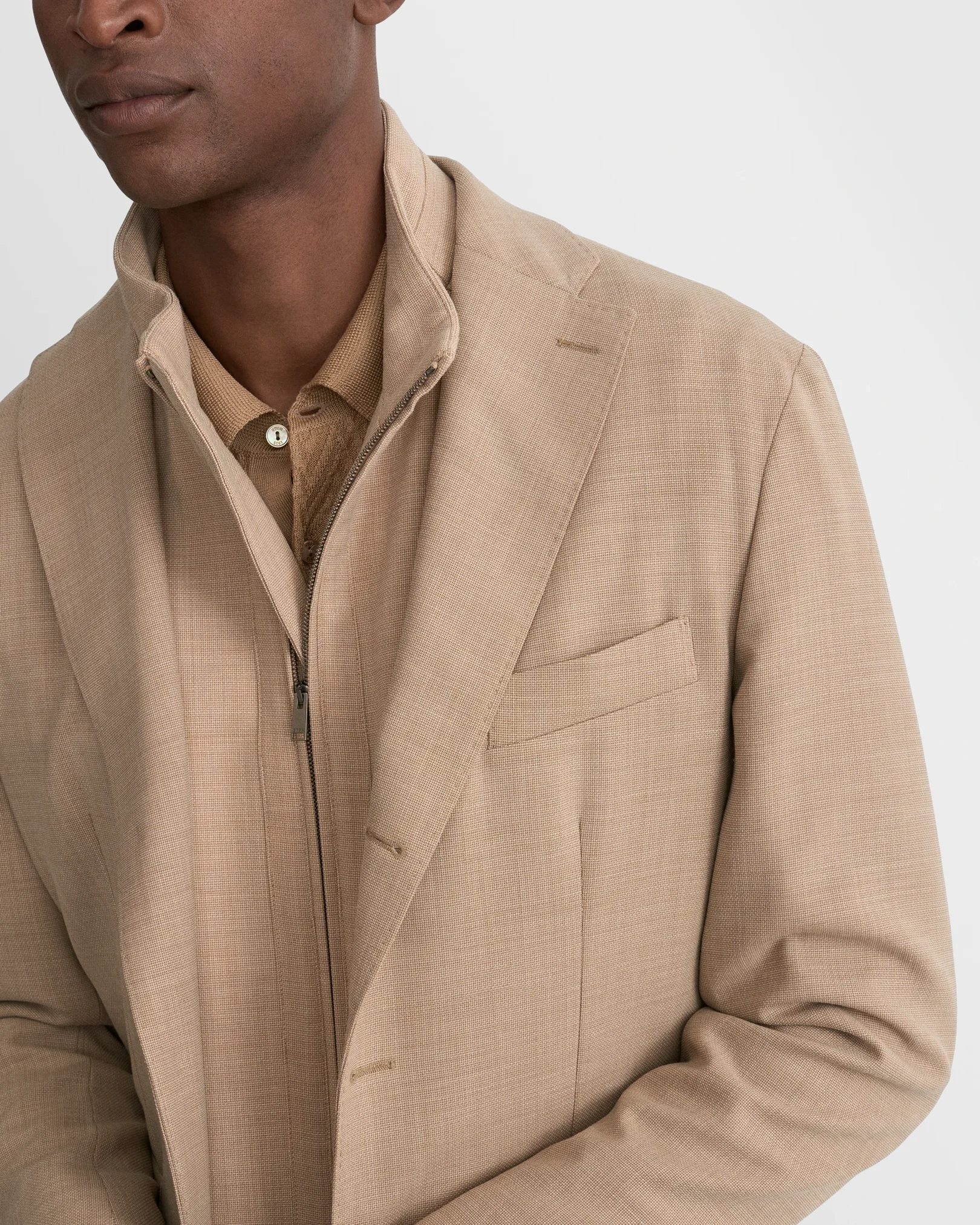 Eton - beige lana tech structure vest