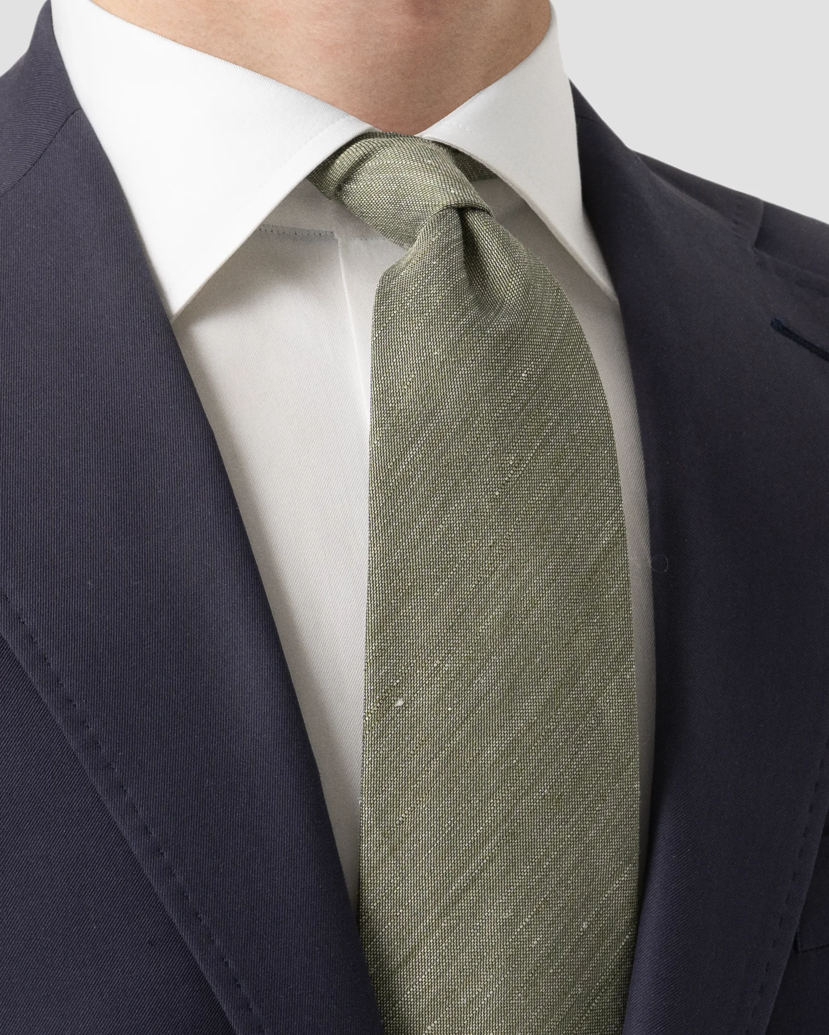 Eton - mid green linen silk tie