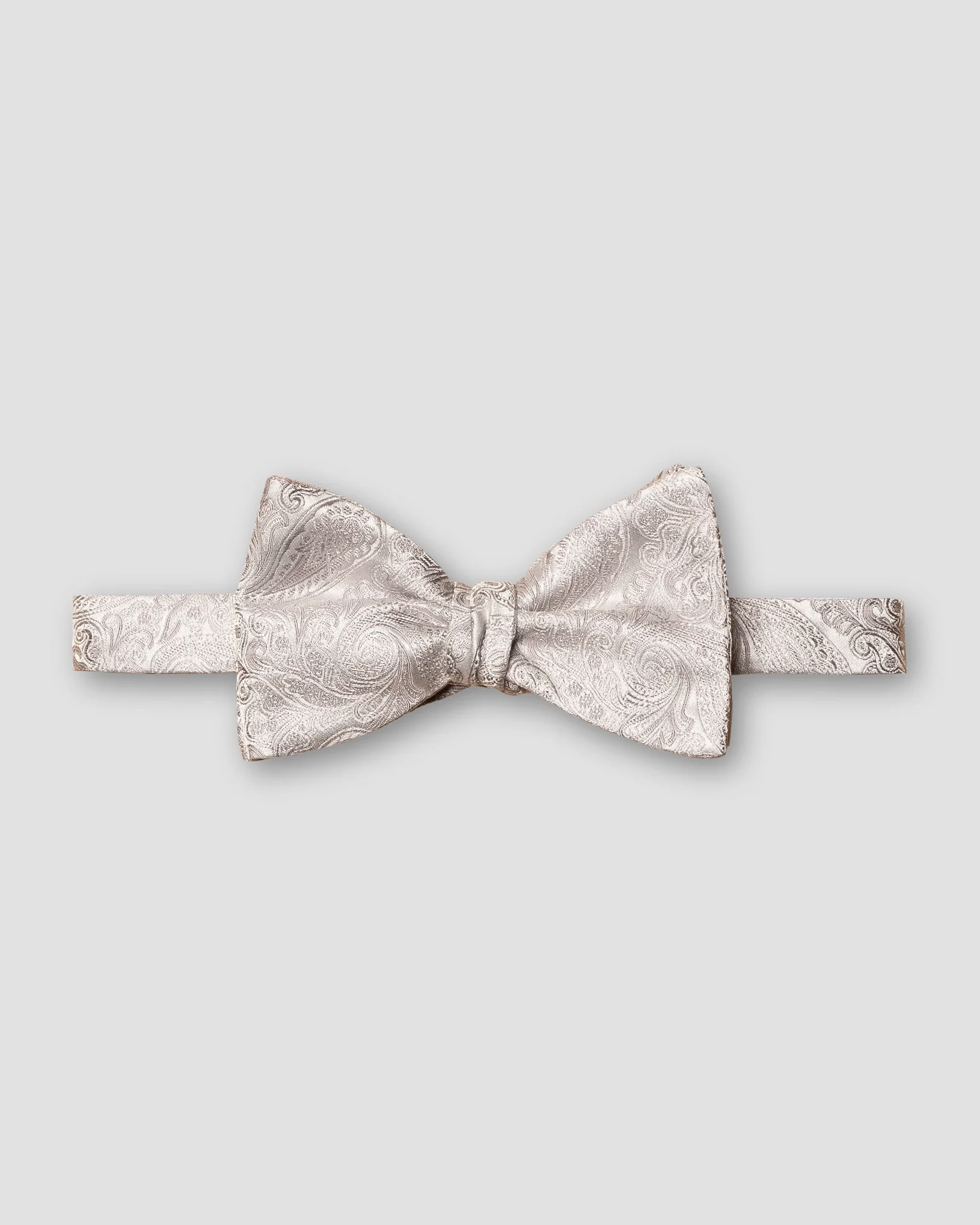 Gray Paisley Silk  Wedding Bowtie – Ready Tied