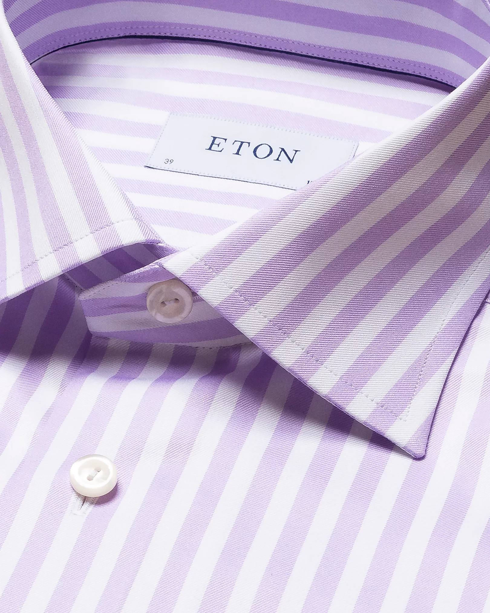 Eton - light purple signature twill bold stripe