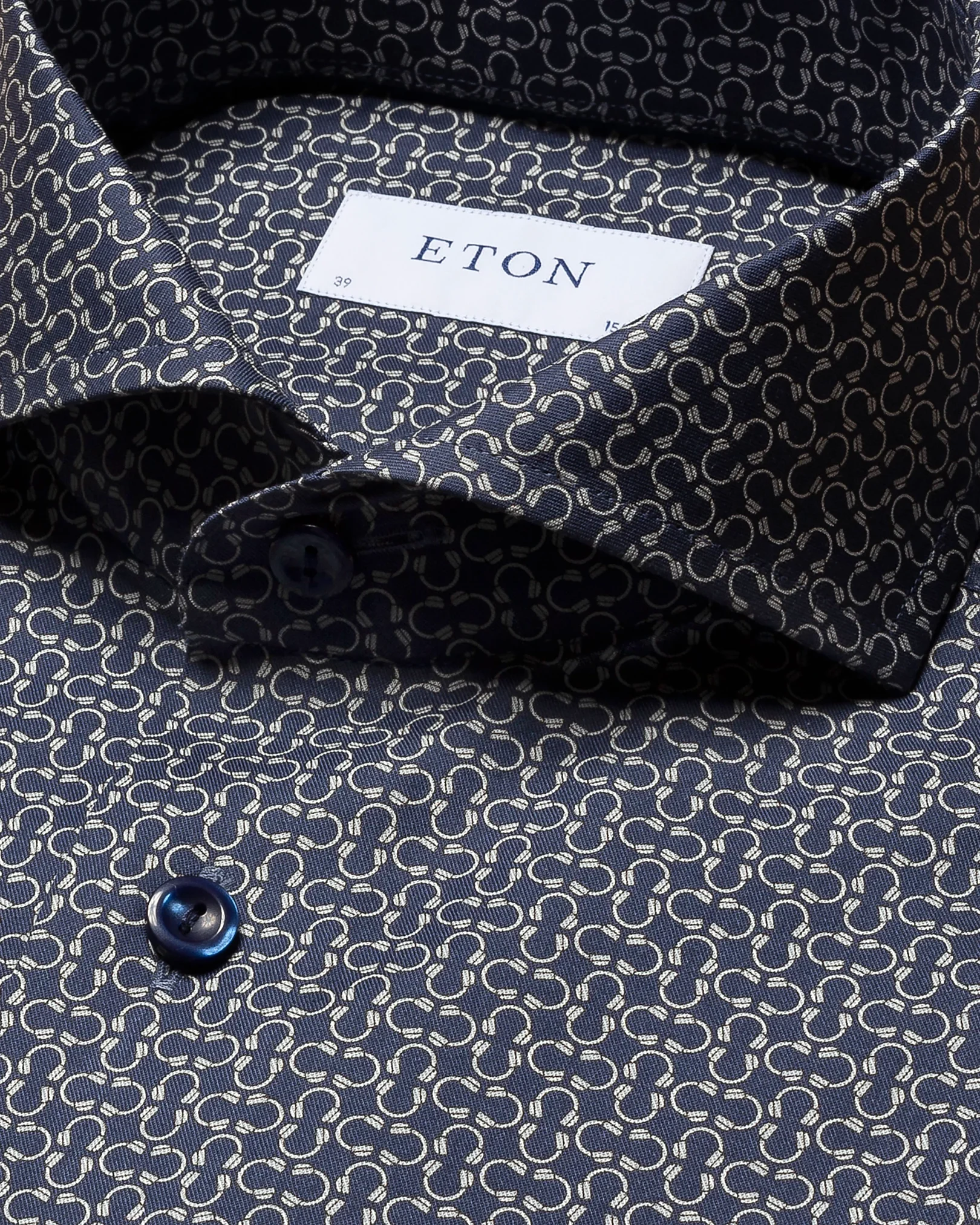 Eton - navy blue signature twill with print