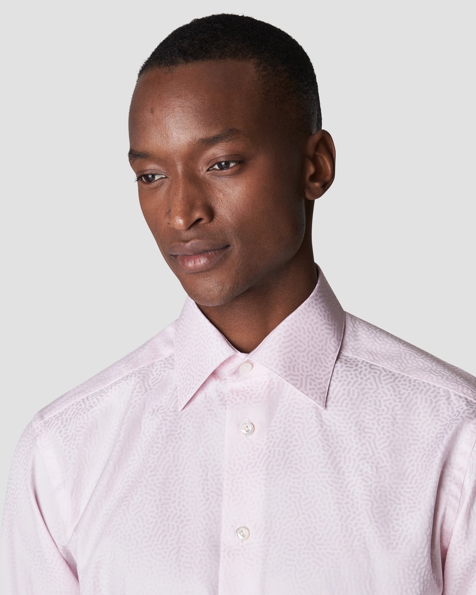 Eton - pink jacquard moderate french cuff