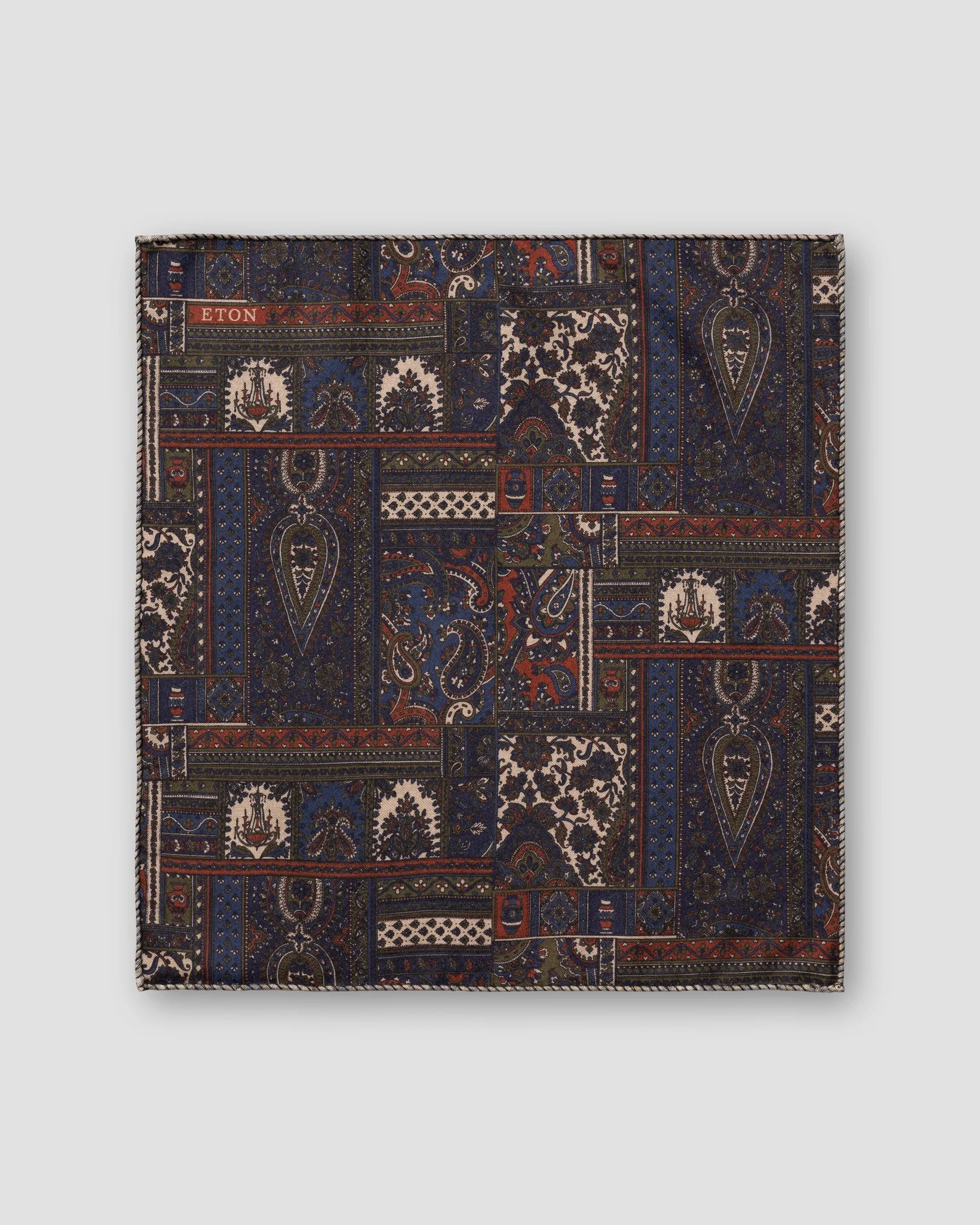 Eton - multi patchwork wool pocket square