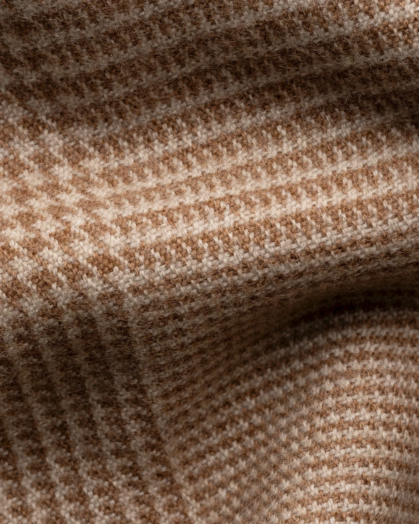 Eton - pow check merino wool scarf beige