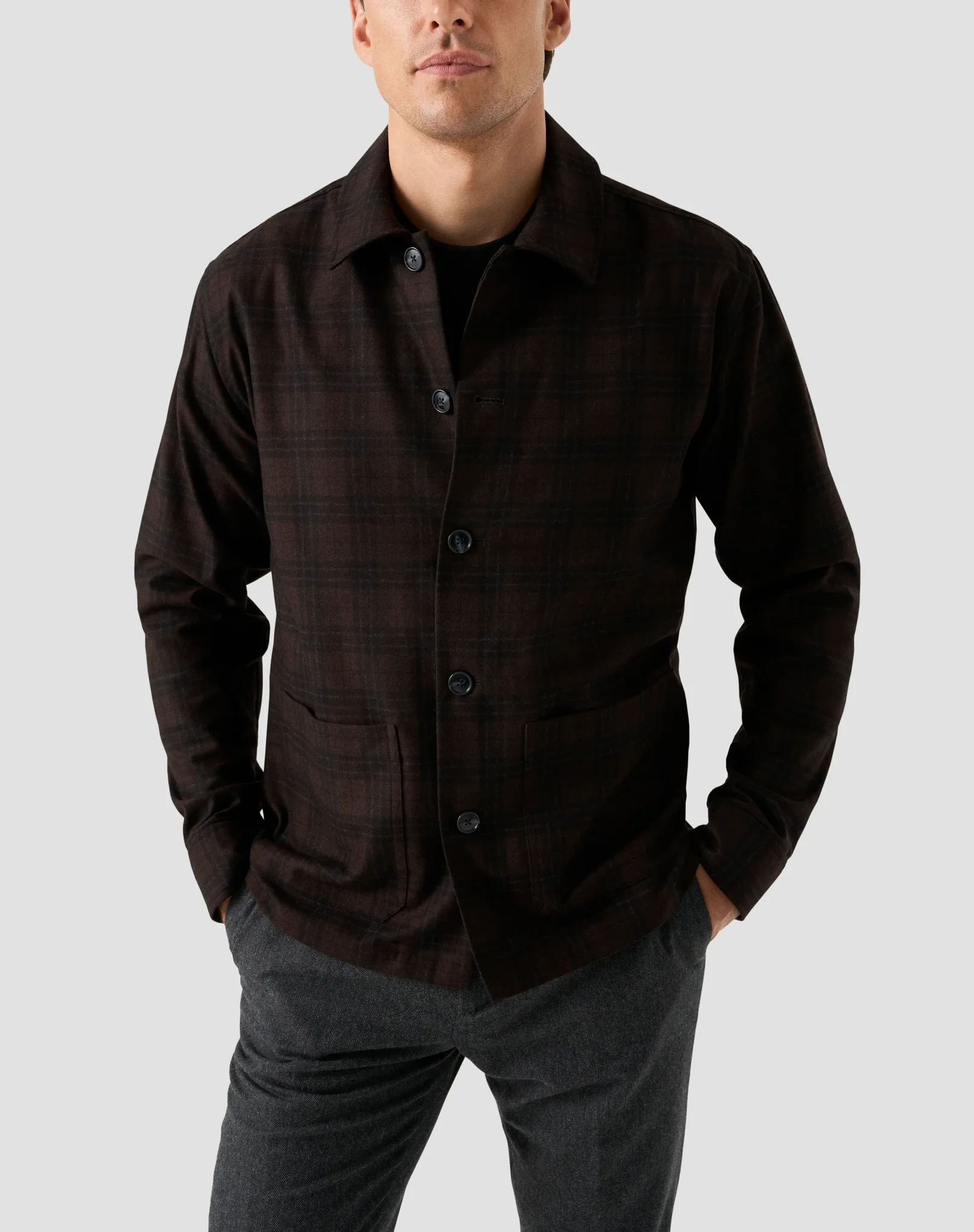 Eton - dark brown overshirt