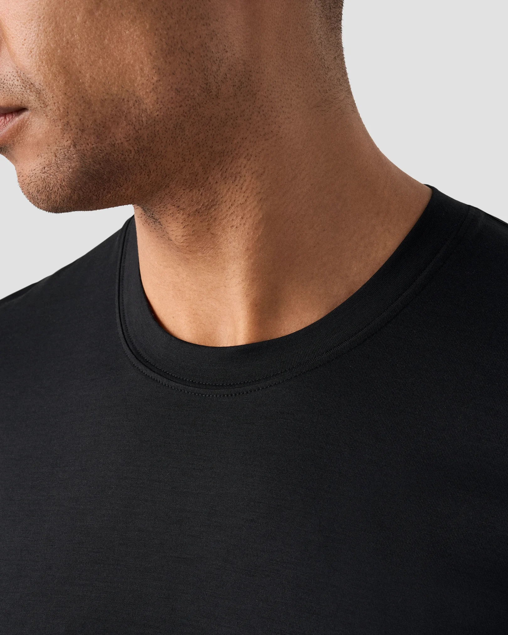 Eton - black cotton and silk t shirt