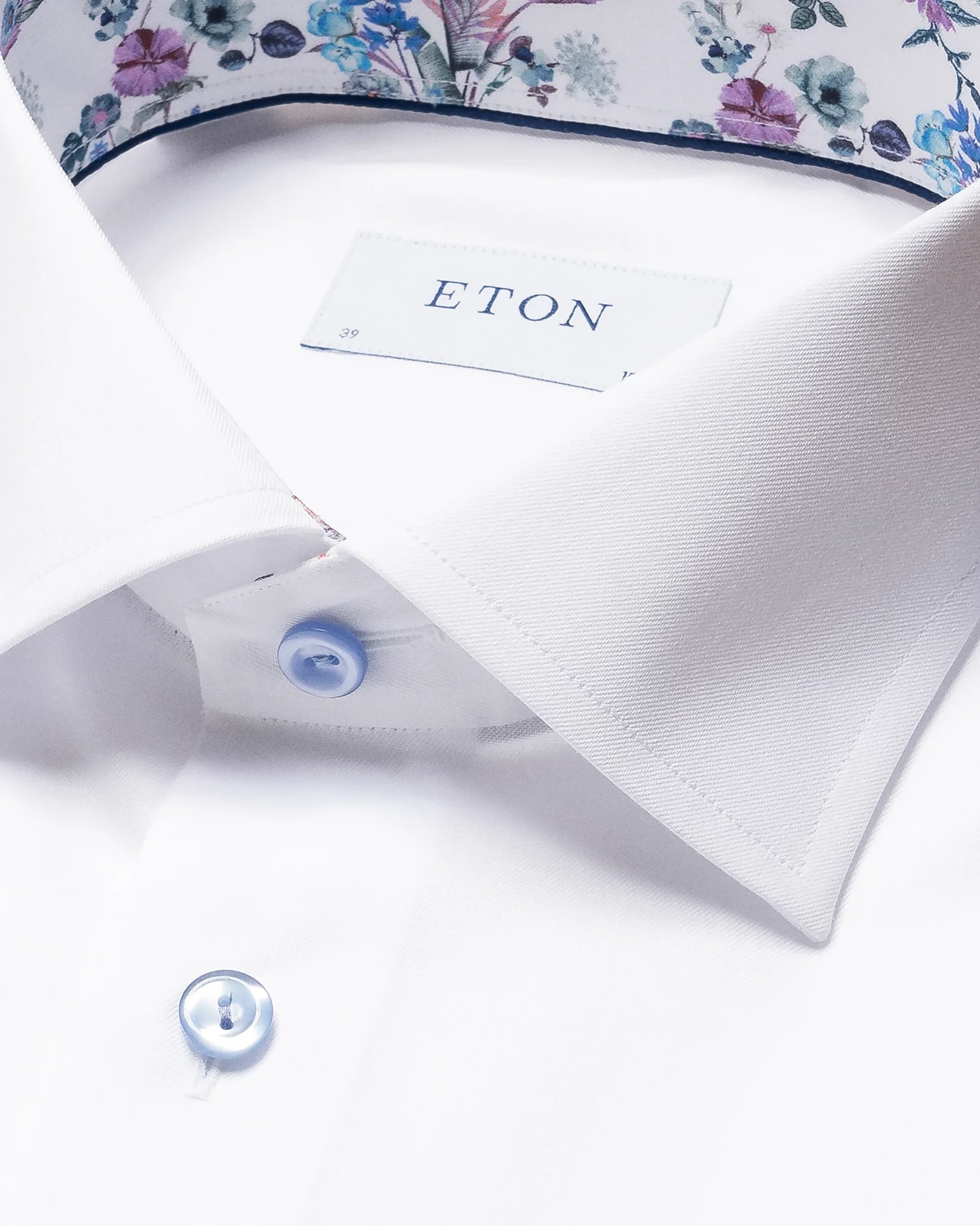 Eton - white signature twill elegent floral details