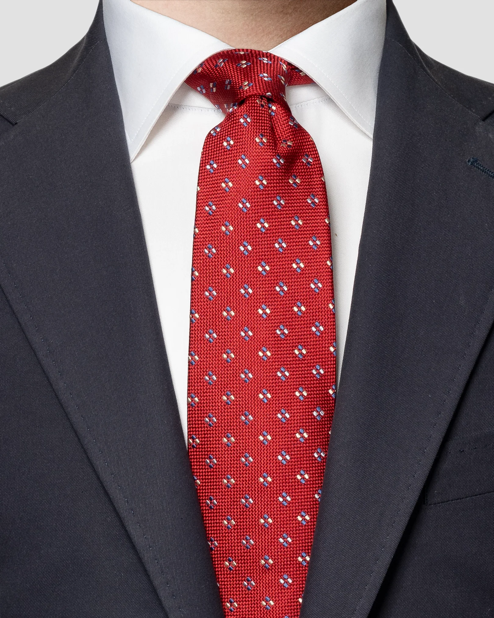 Eton - dark red panama tie