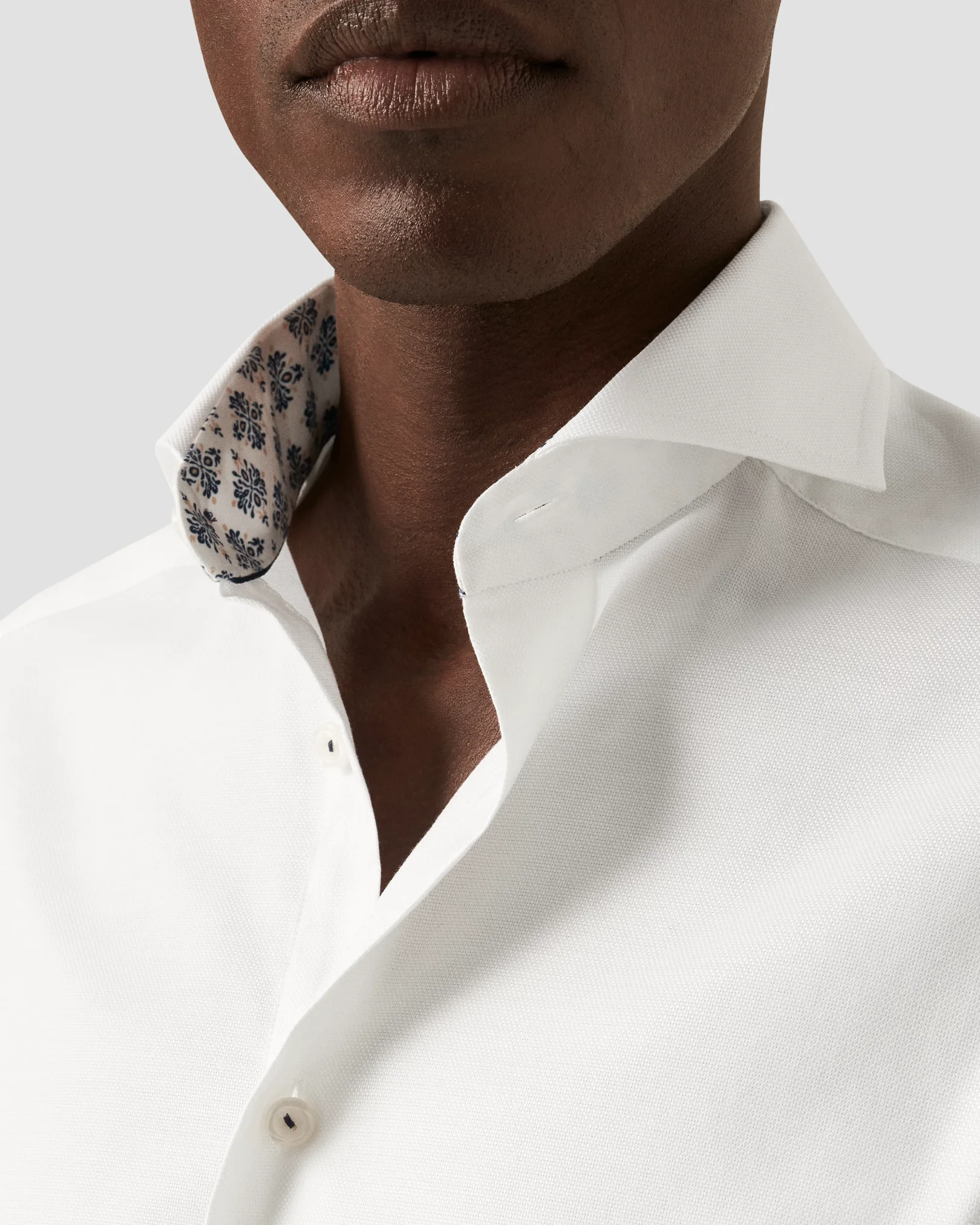 Eton - white cotton tencel special details shirt