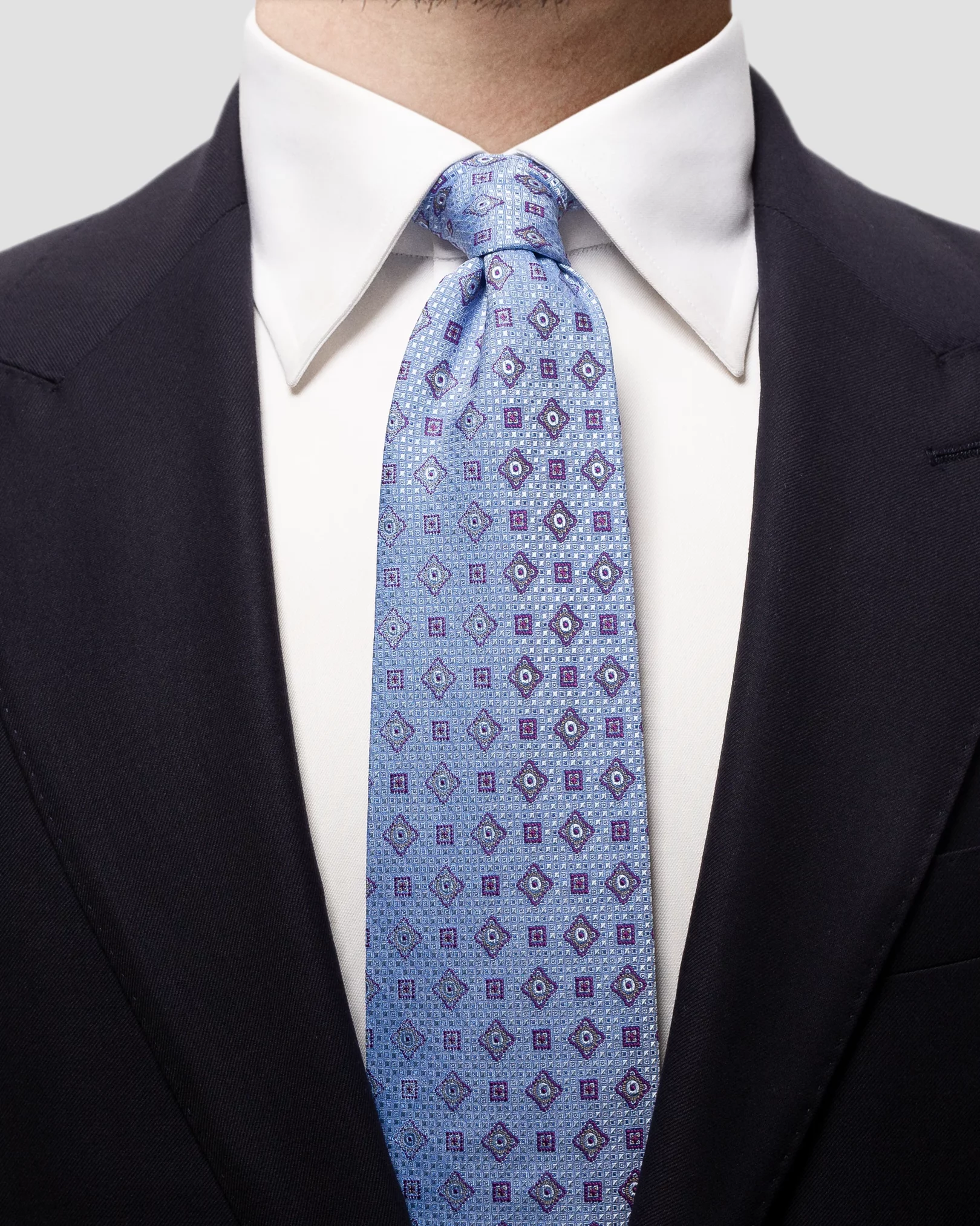 Eton - blue square geometric tie