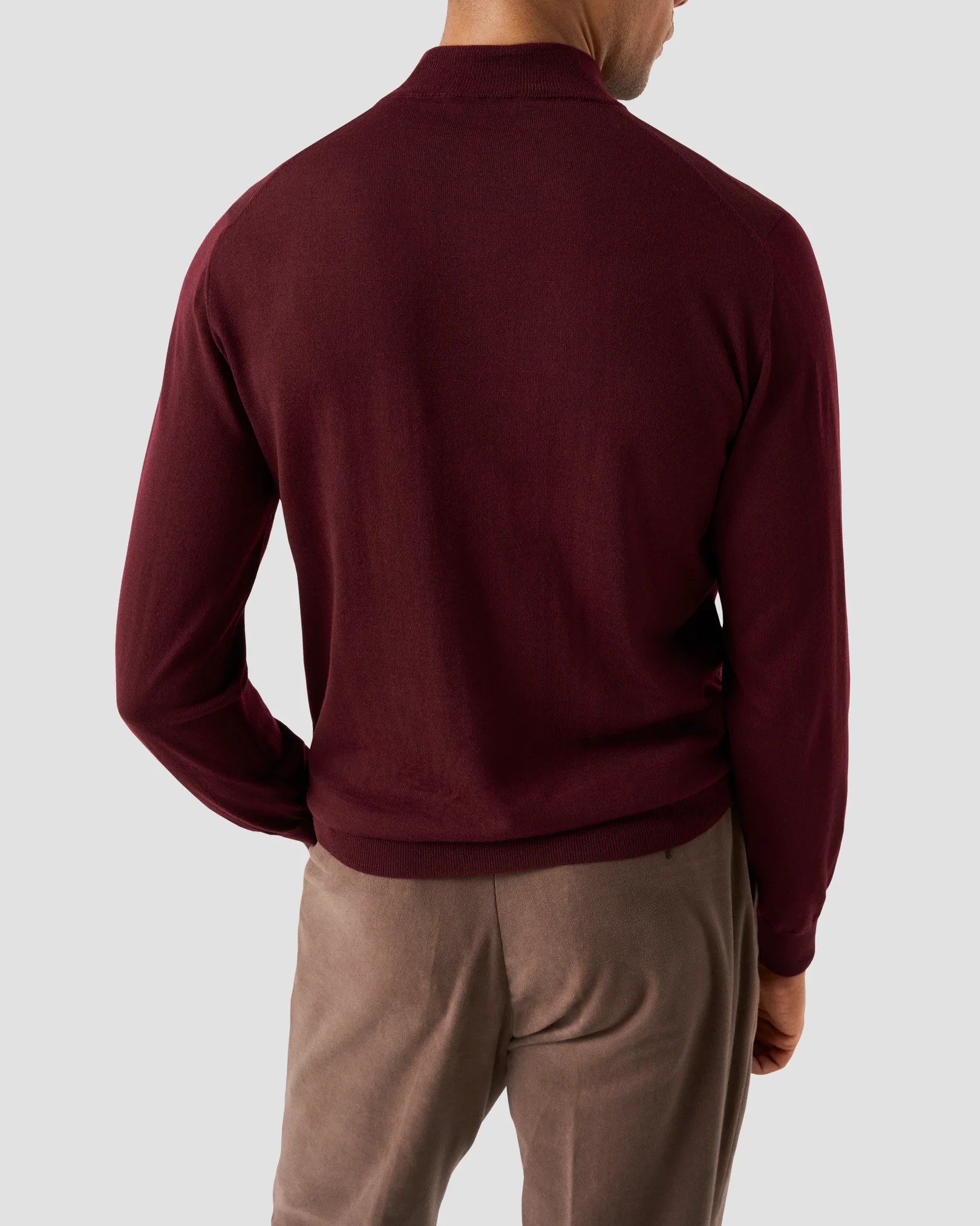 Eton - dark red knitted merino