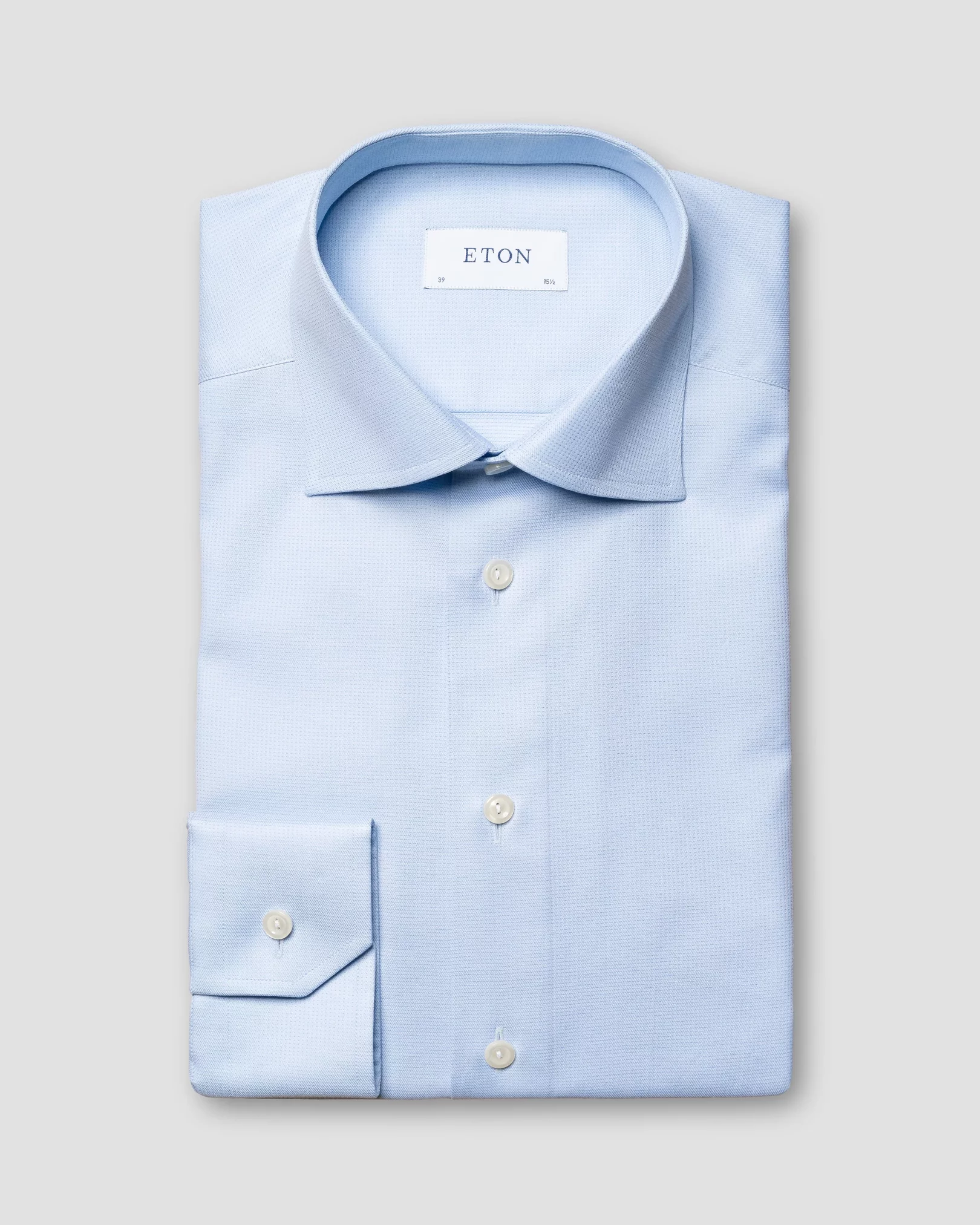 Ljusblå, småprickig Signature Twill-skjorta
