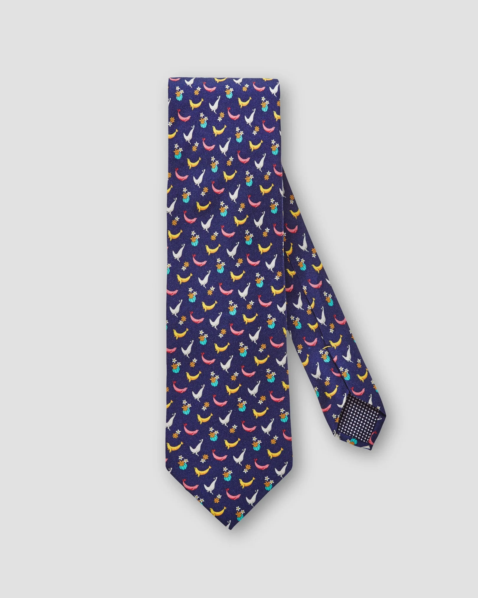 Eton - navy blue animal printed tie