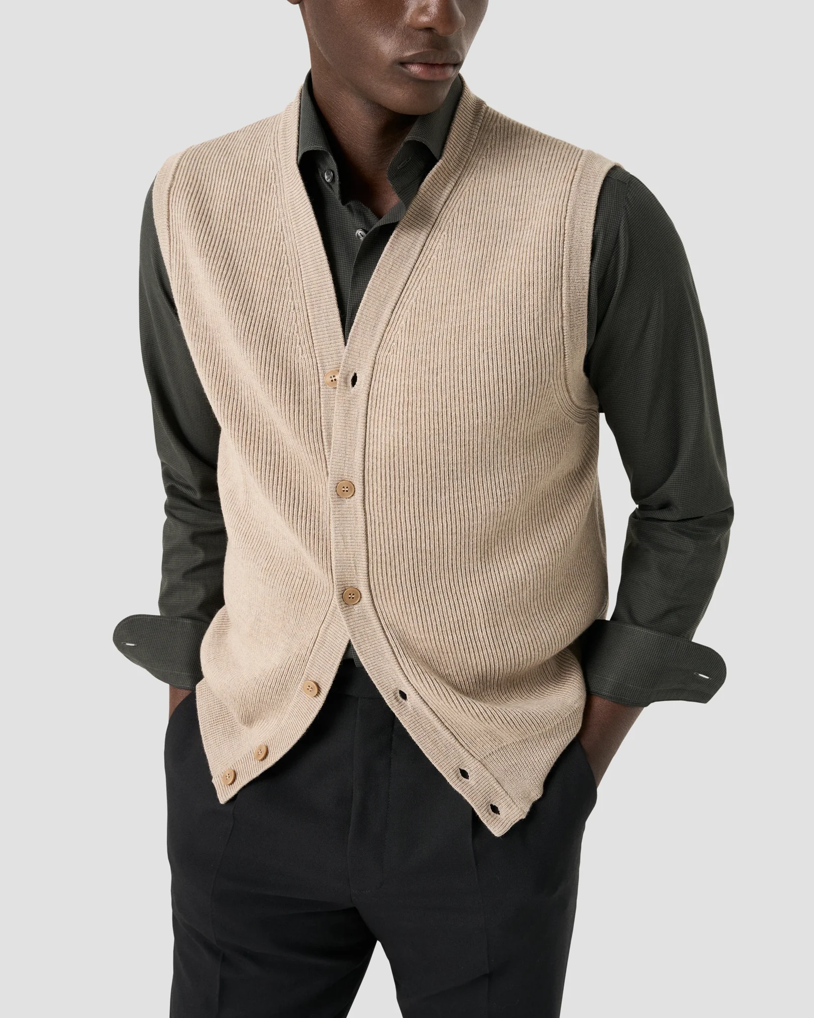 Eton - micro check signature flannel shirt wide spread