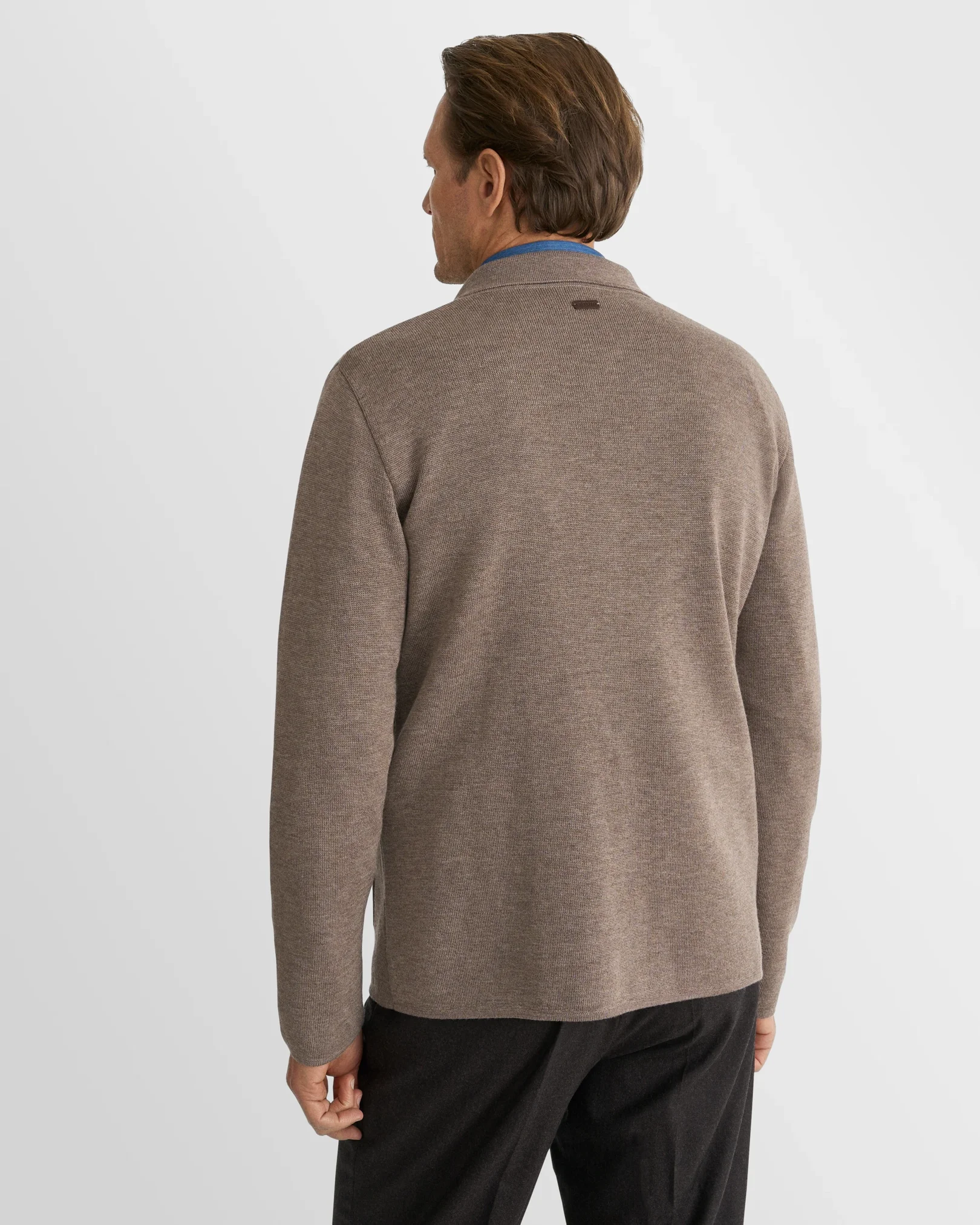 Eton - beige merino milano knit overshirt