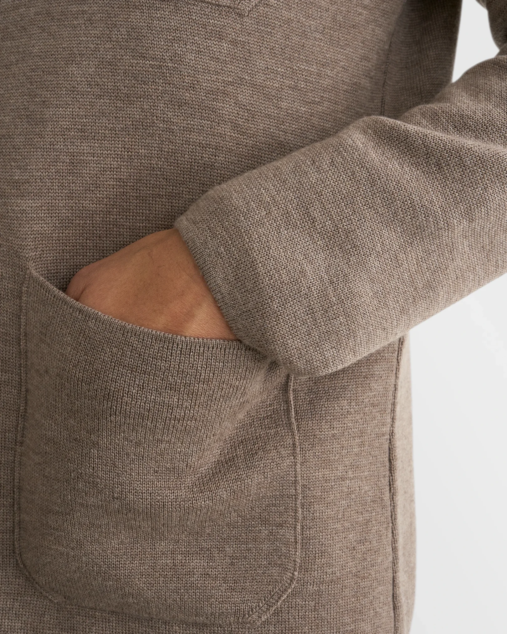 Eton - beige merino milano knit overshirt