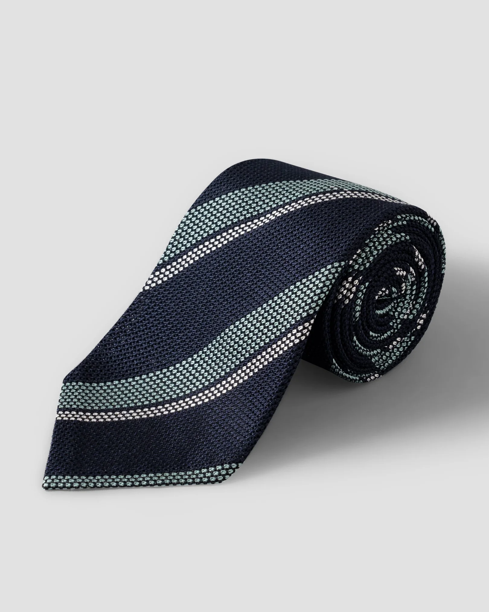 Eton - light blue striped woven silk tie