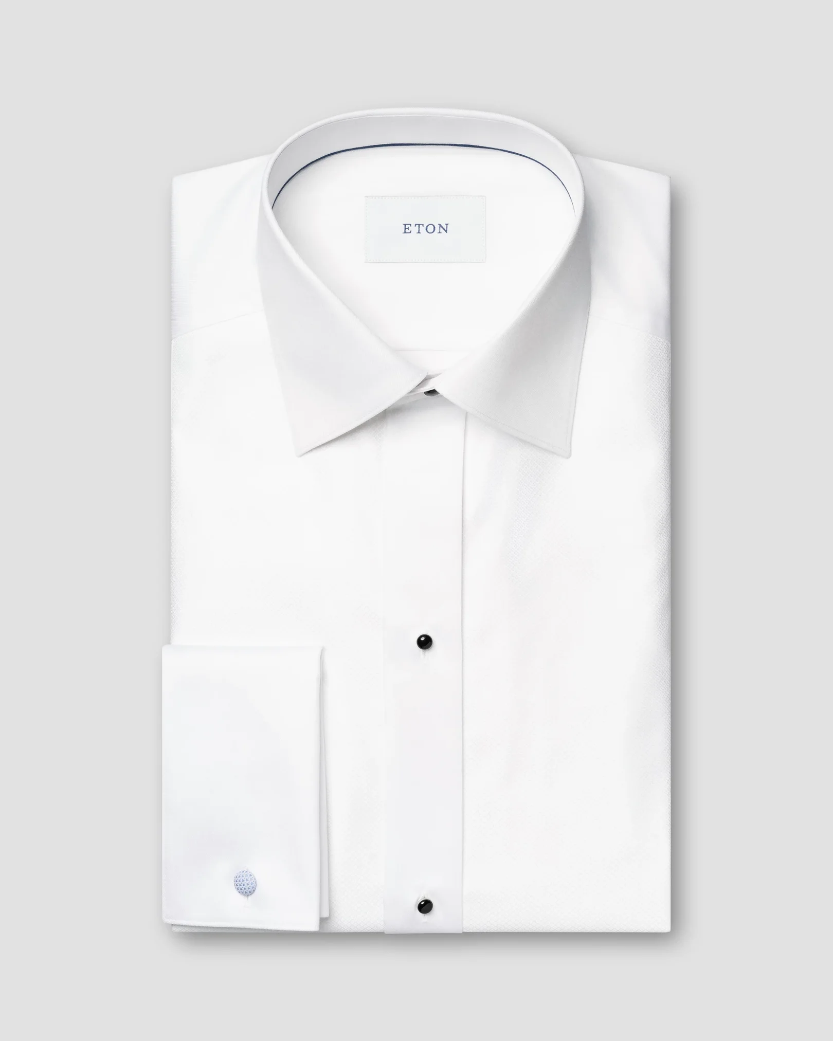 Eton - white dobby bib front shirt