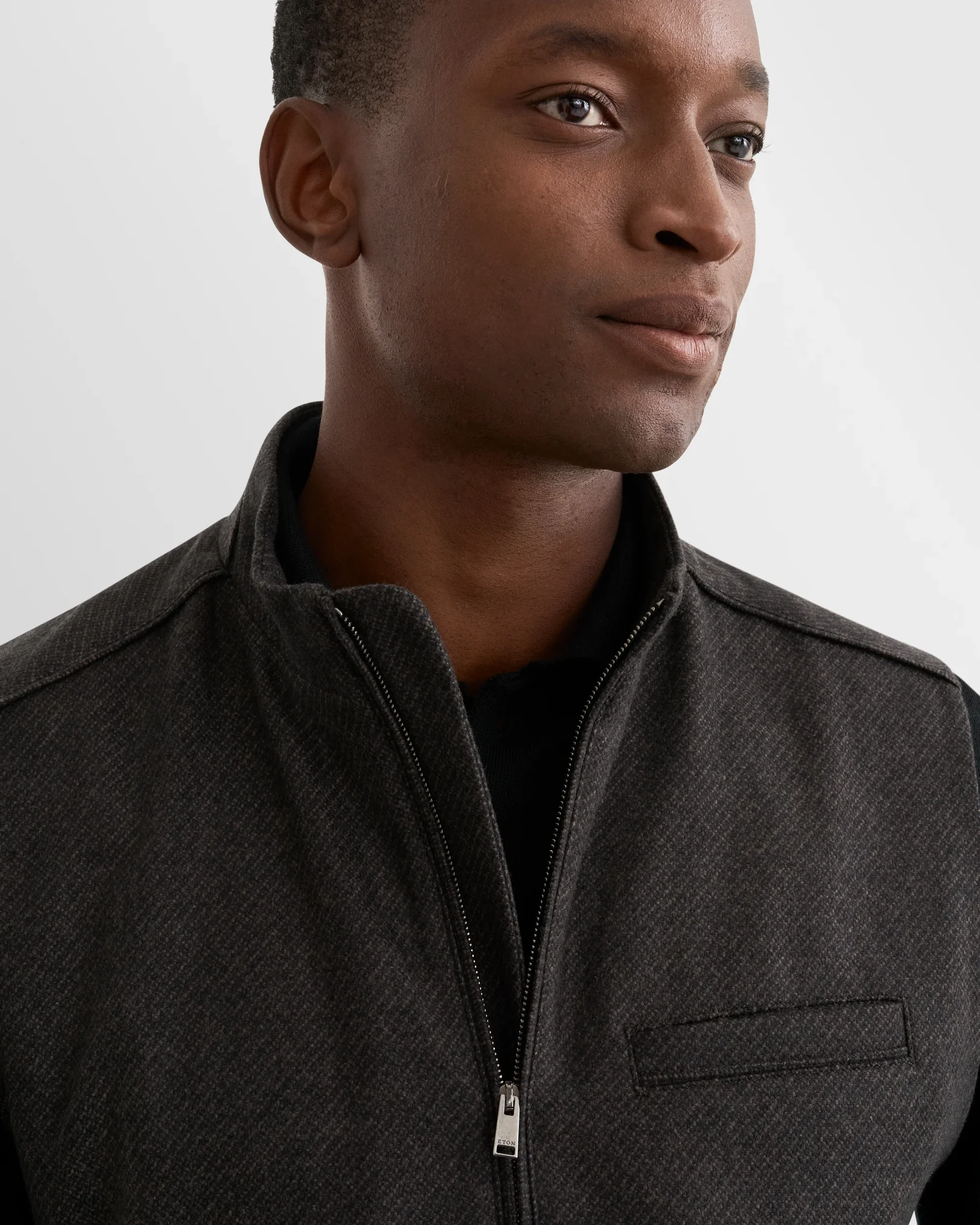 Eton - wool cashmere vest dark brown wool cashmere vest
