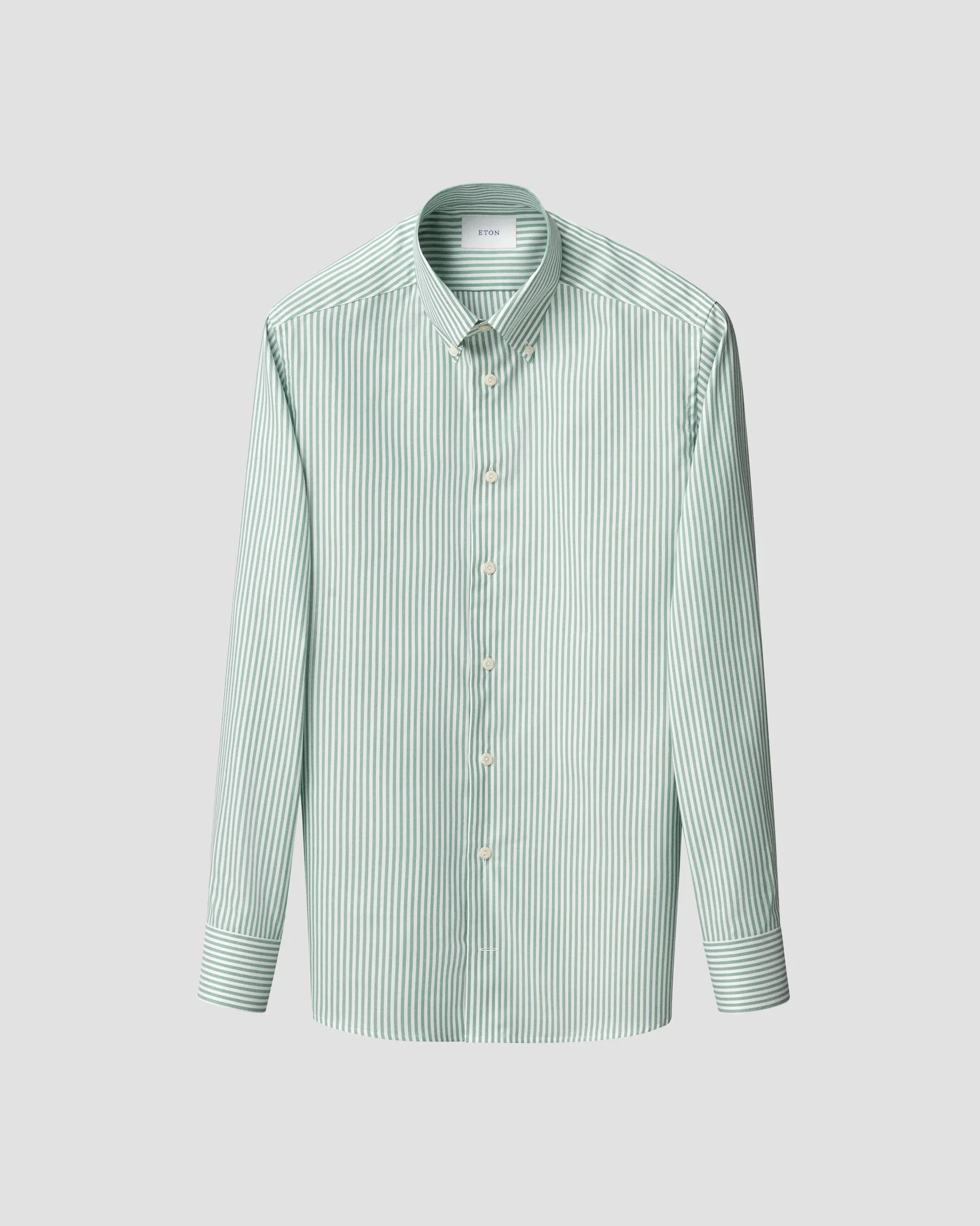 Eton - mid green striped signature oxford shirt