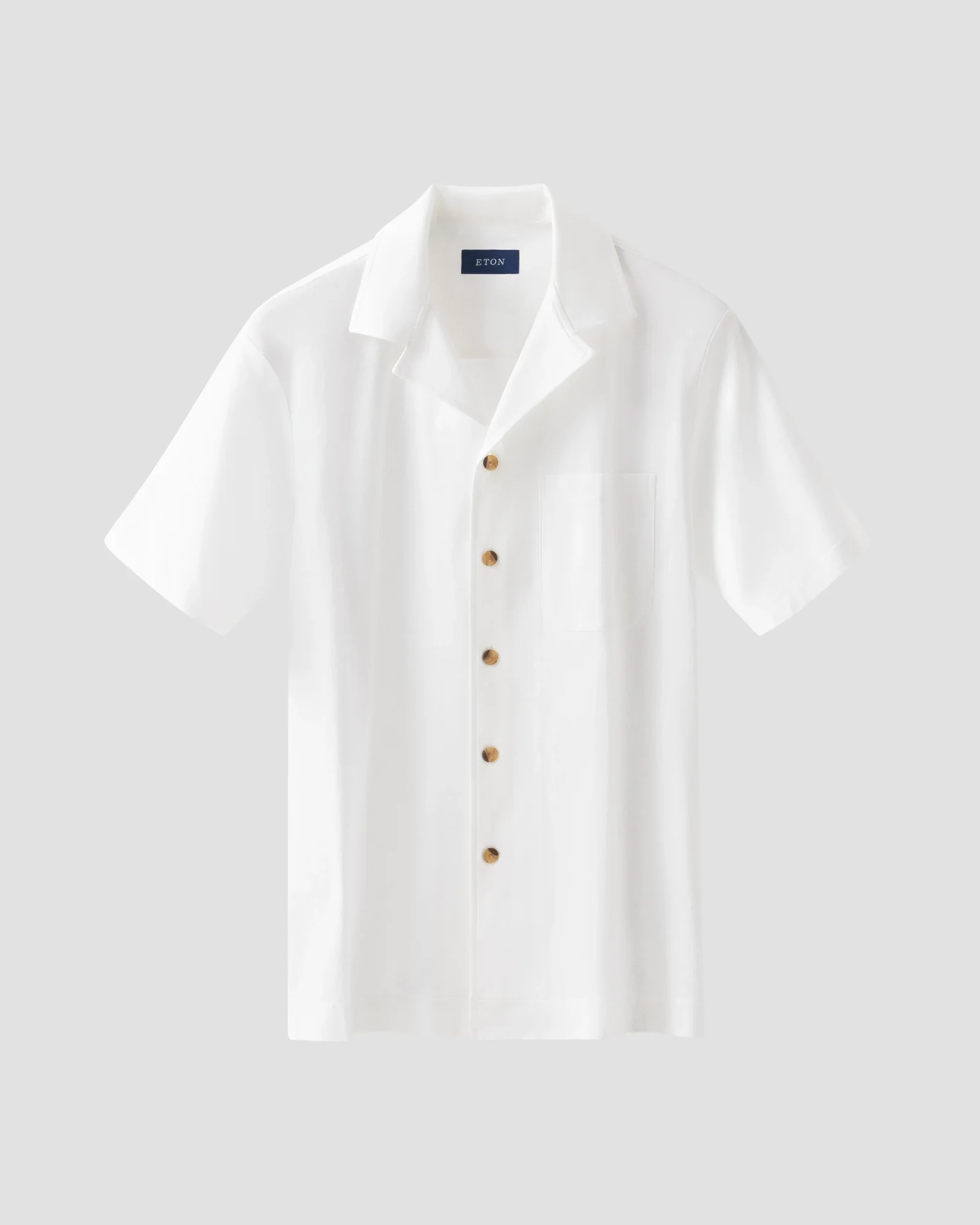 White Jaquard Knitted Resort Shirt