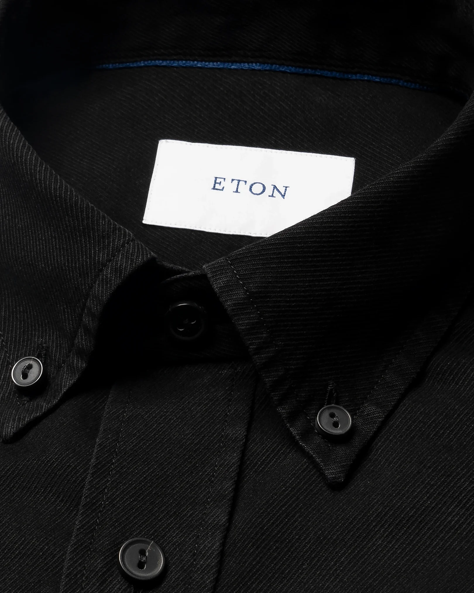 Eton - dark wash denim stretch shirt black dark wash denim stretch shirt