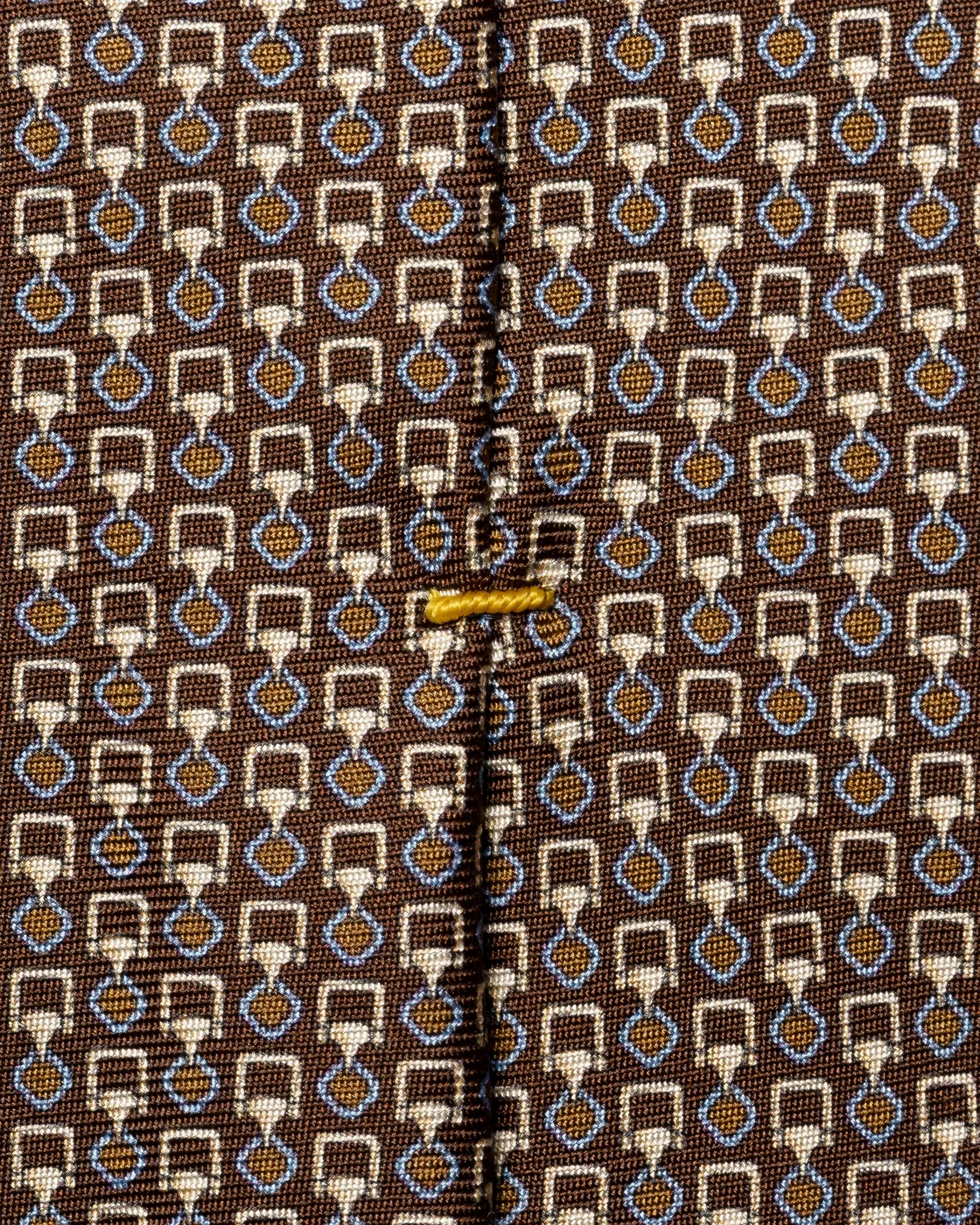 Eton - geometric print silk tie dark brown geometric print silk tie