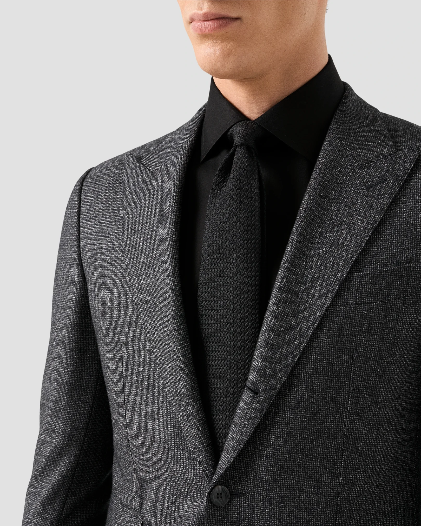 Eton - black solid signature twill shirt