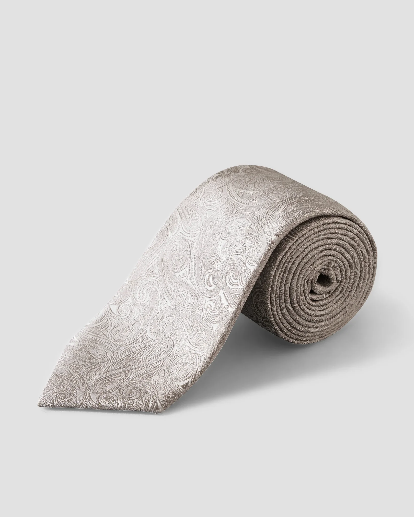 Eton - paisley woven silk tie silver paisley woven silk tie