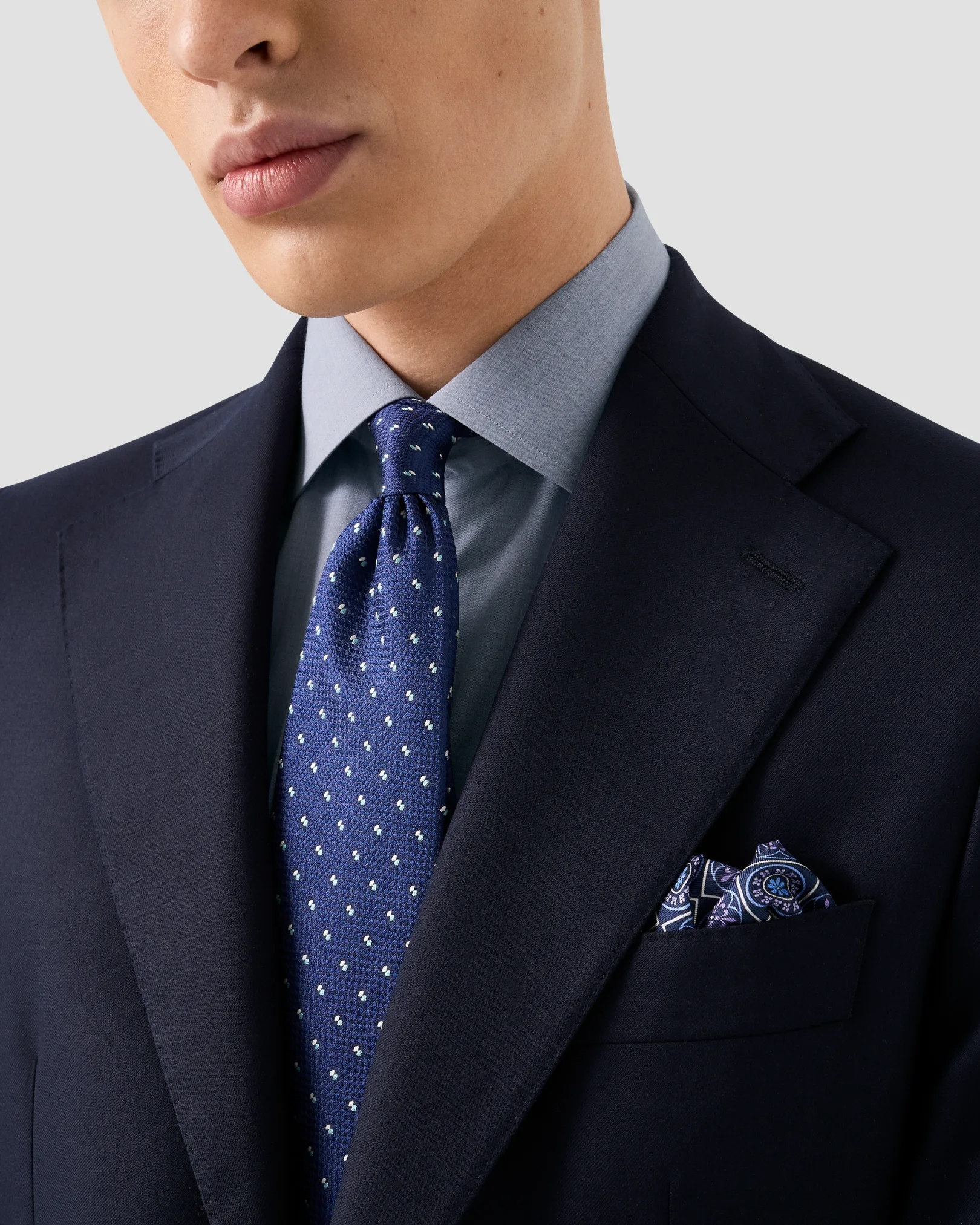 Eton - dark blue solid fine twill shirt