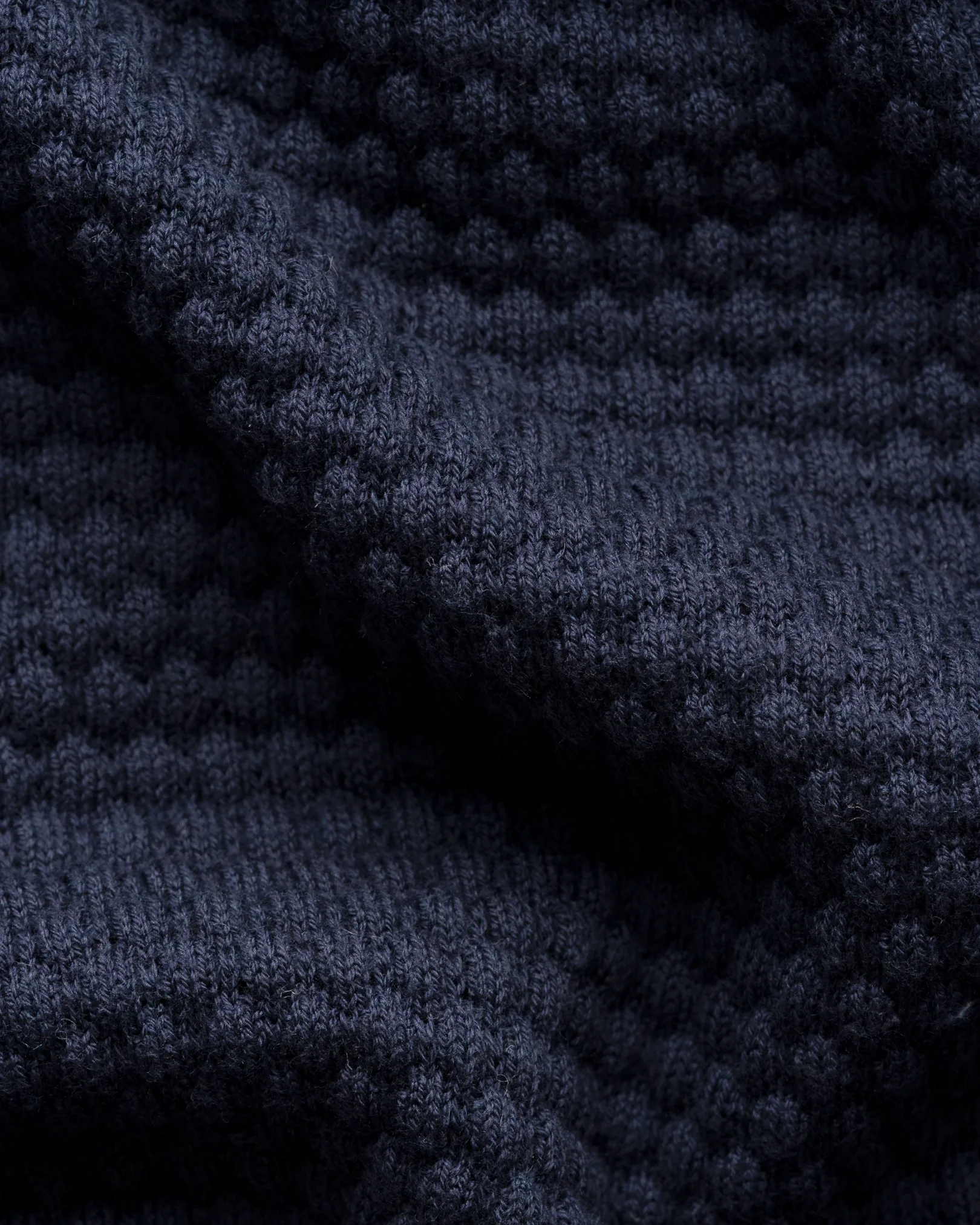 Eton - dark blue structure knit cotton 258