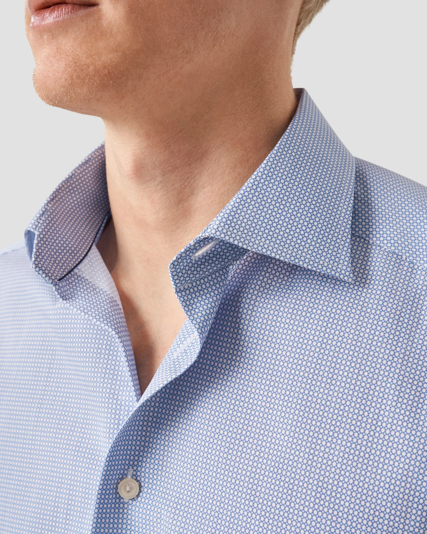 Eton - mid blue signature poplin shirt