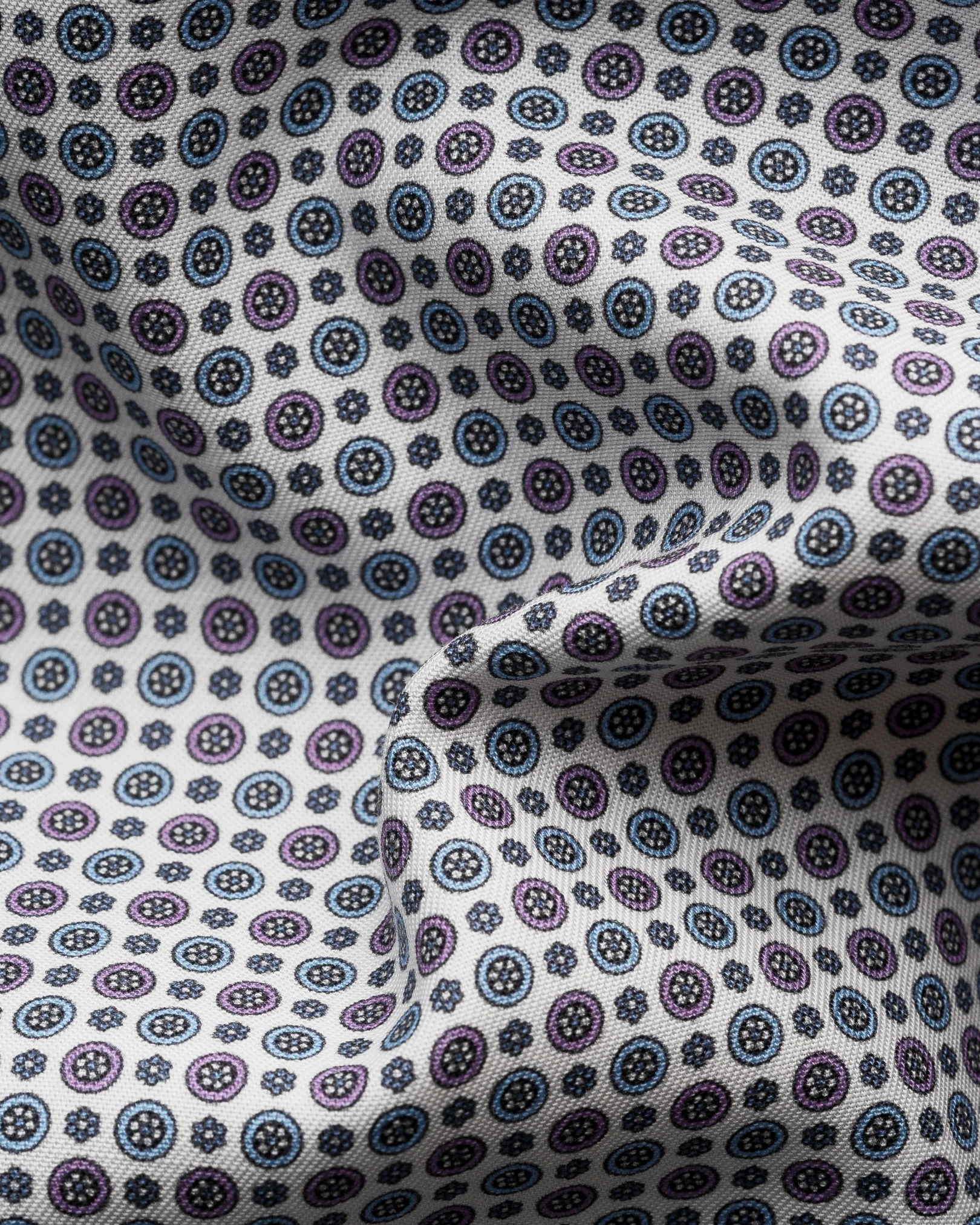 Eton - mid purple micro floral print shirt