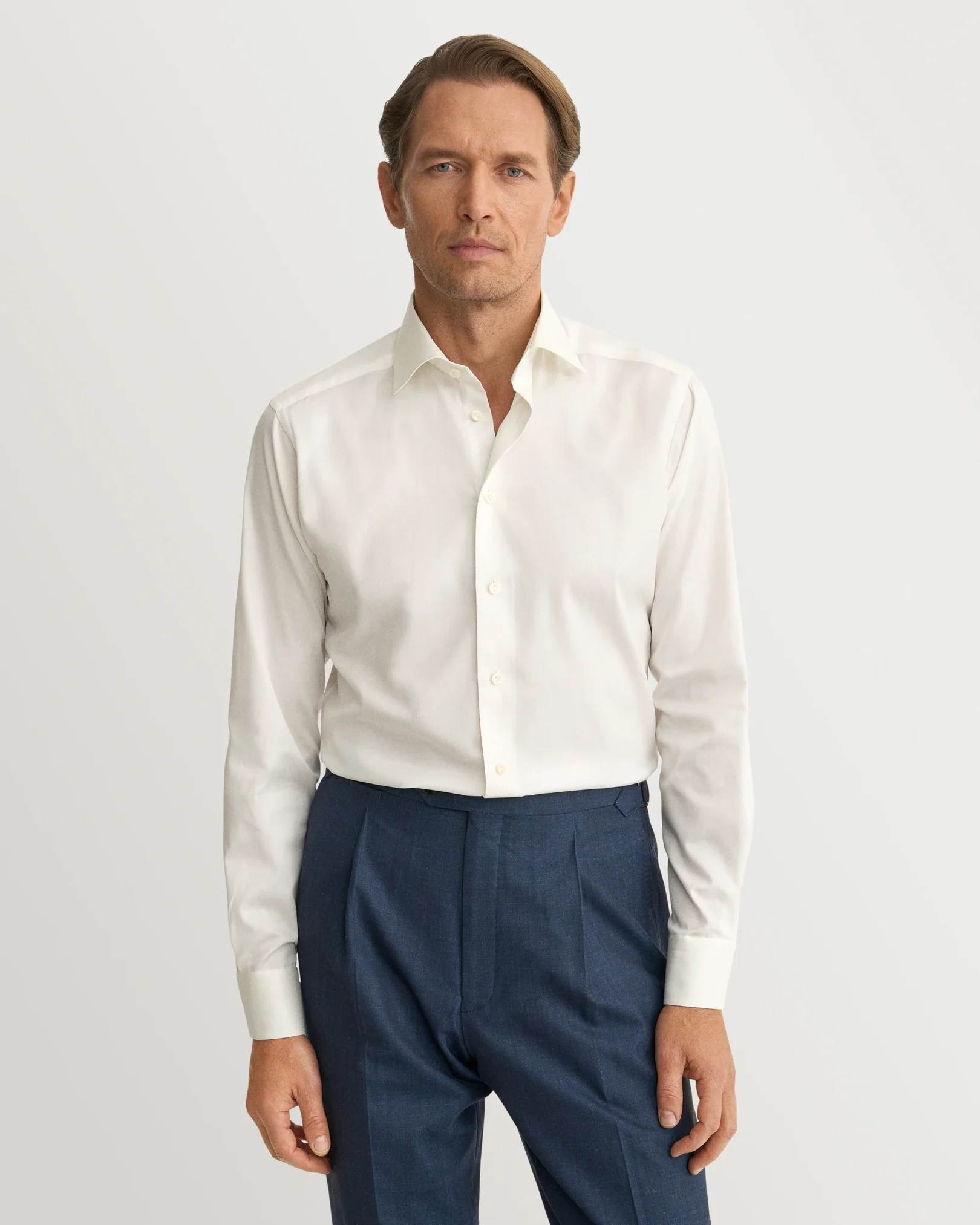 Eton - white solid signature twill shirt