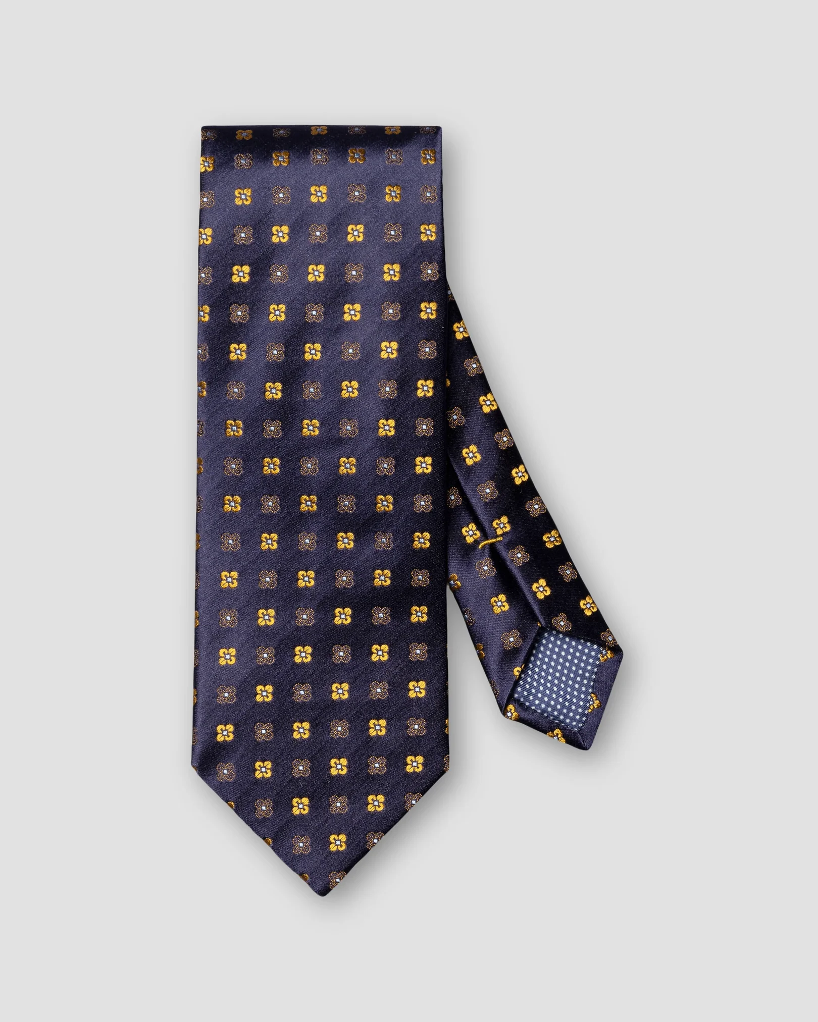 Eton - micro floral woven silk tie yellow