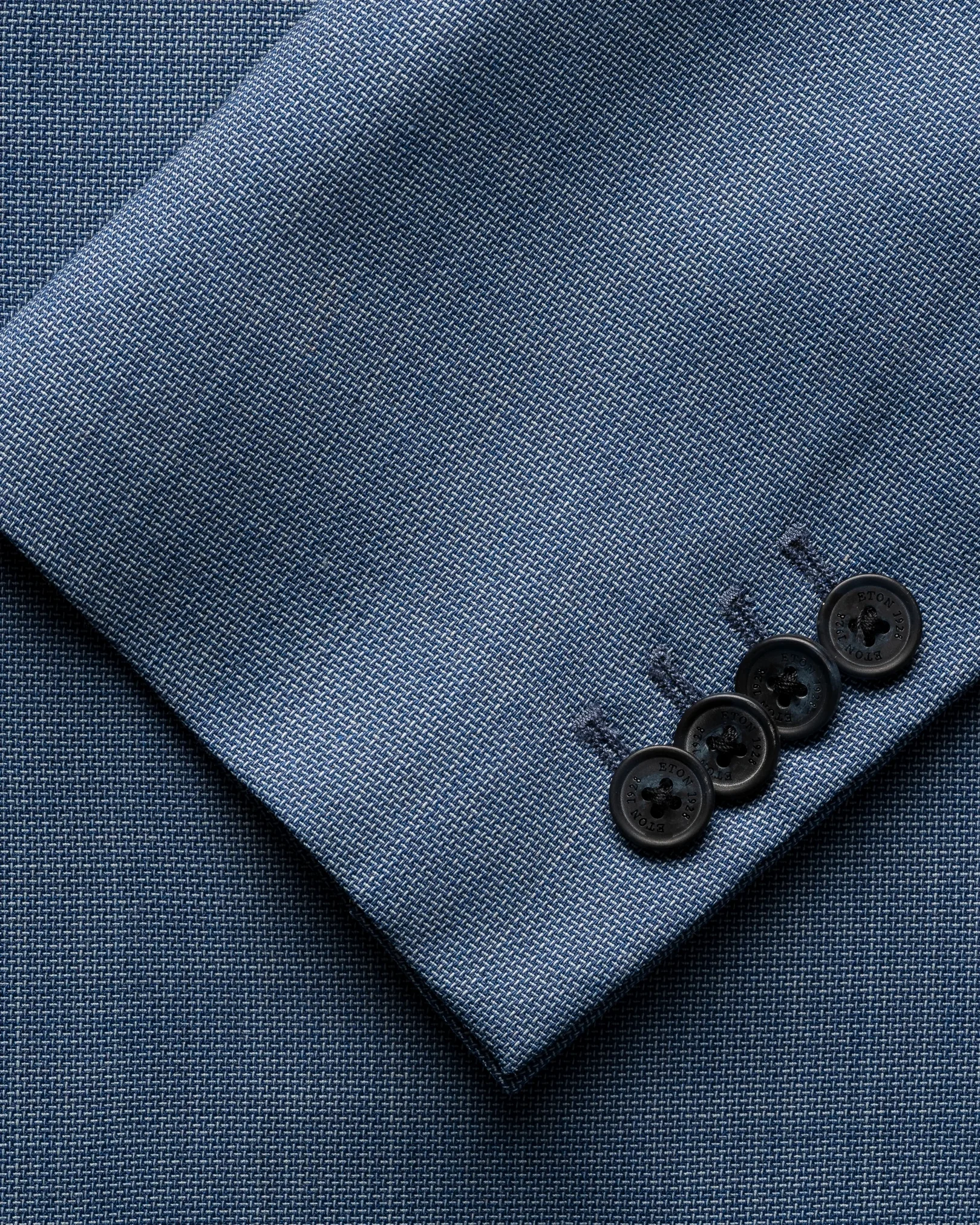 Eton - mid blue lana tech hopsack soft jacket