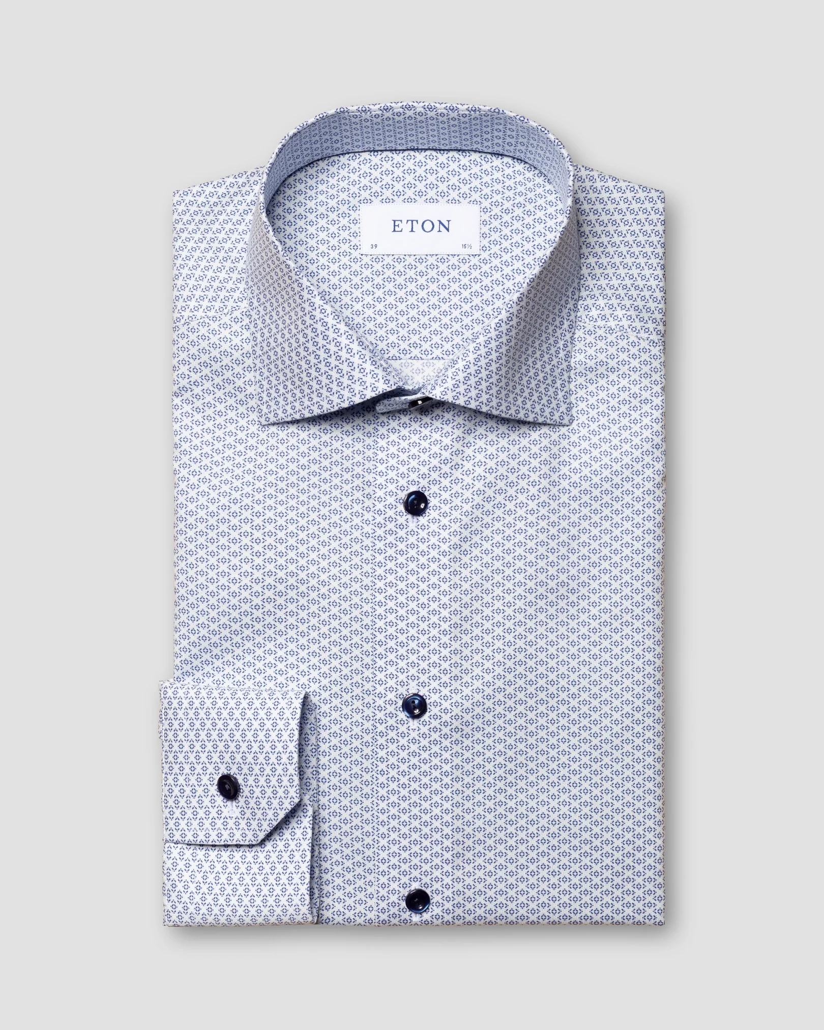 Eton - dark blue signature twill diamond pattern