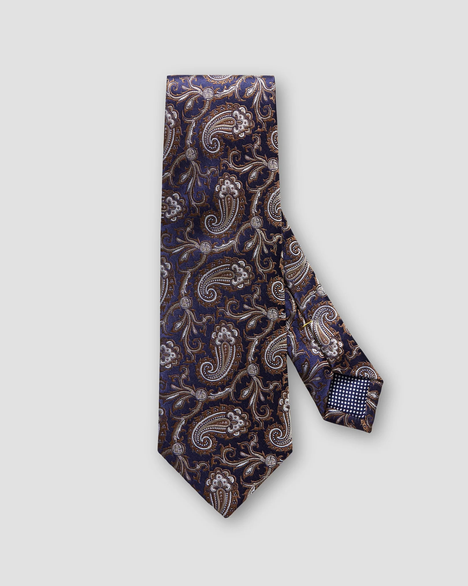 Eton - Navy Paisley Print Silk Tie