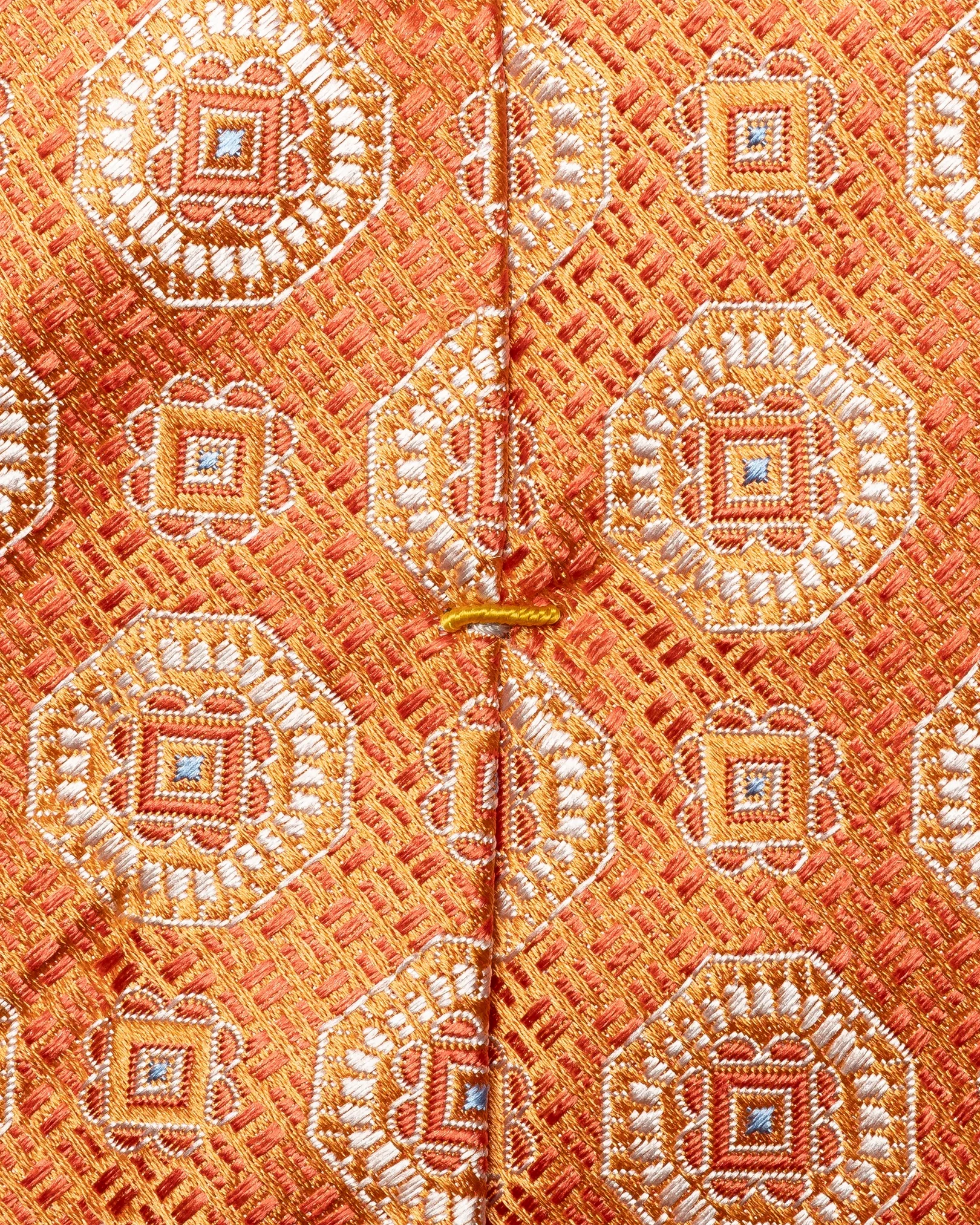 Eton - orange medallion woven silk tie