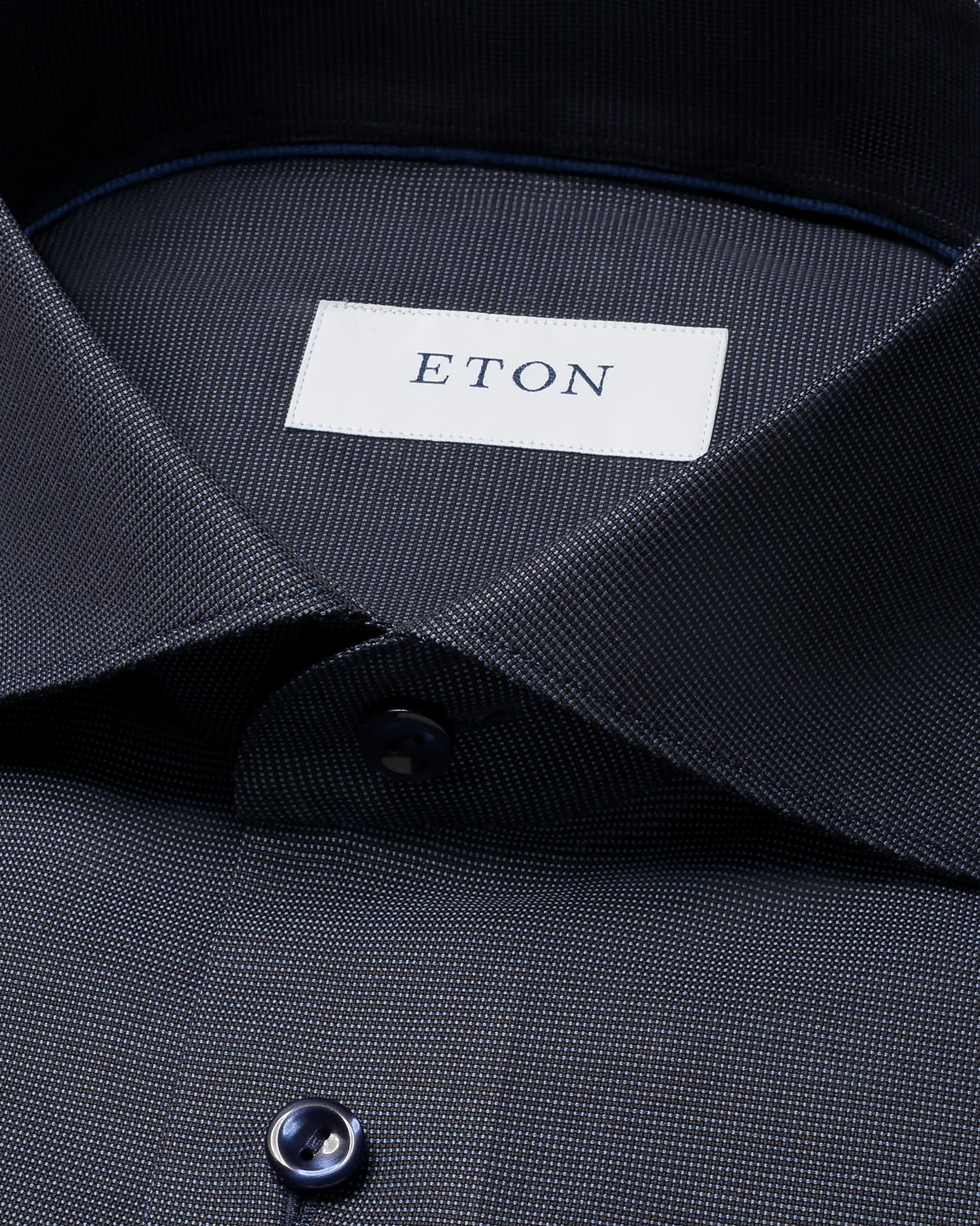 Eton - navy blue semi solid signature dobby shirt