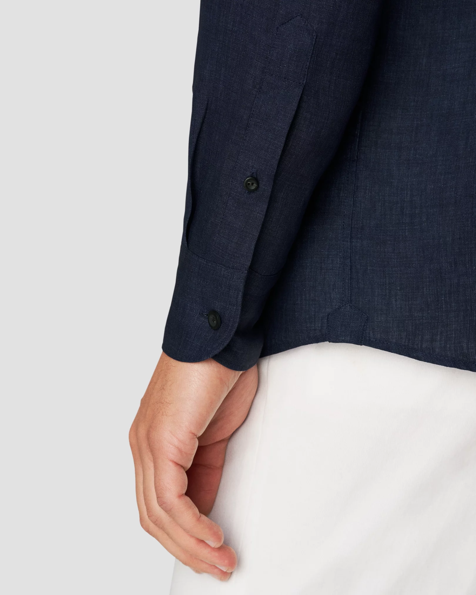 Eton - navy blue linen long sleeve