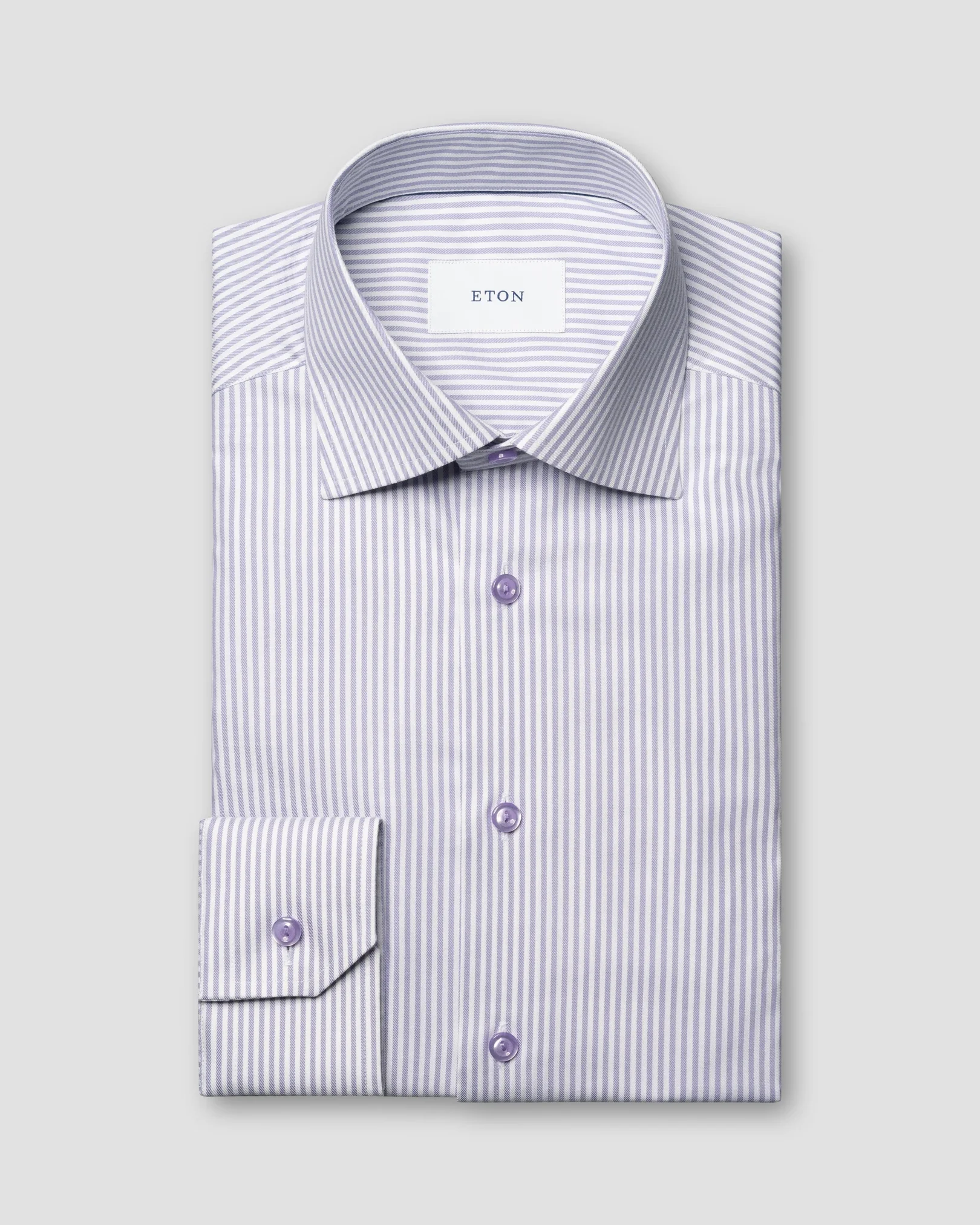 Eton - light purple striped cotton tencel lyocell shirt