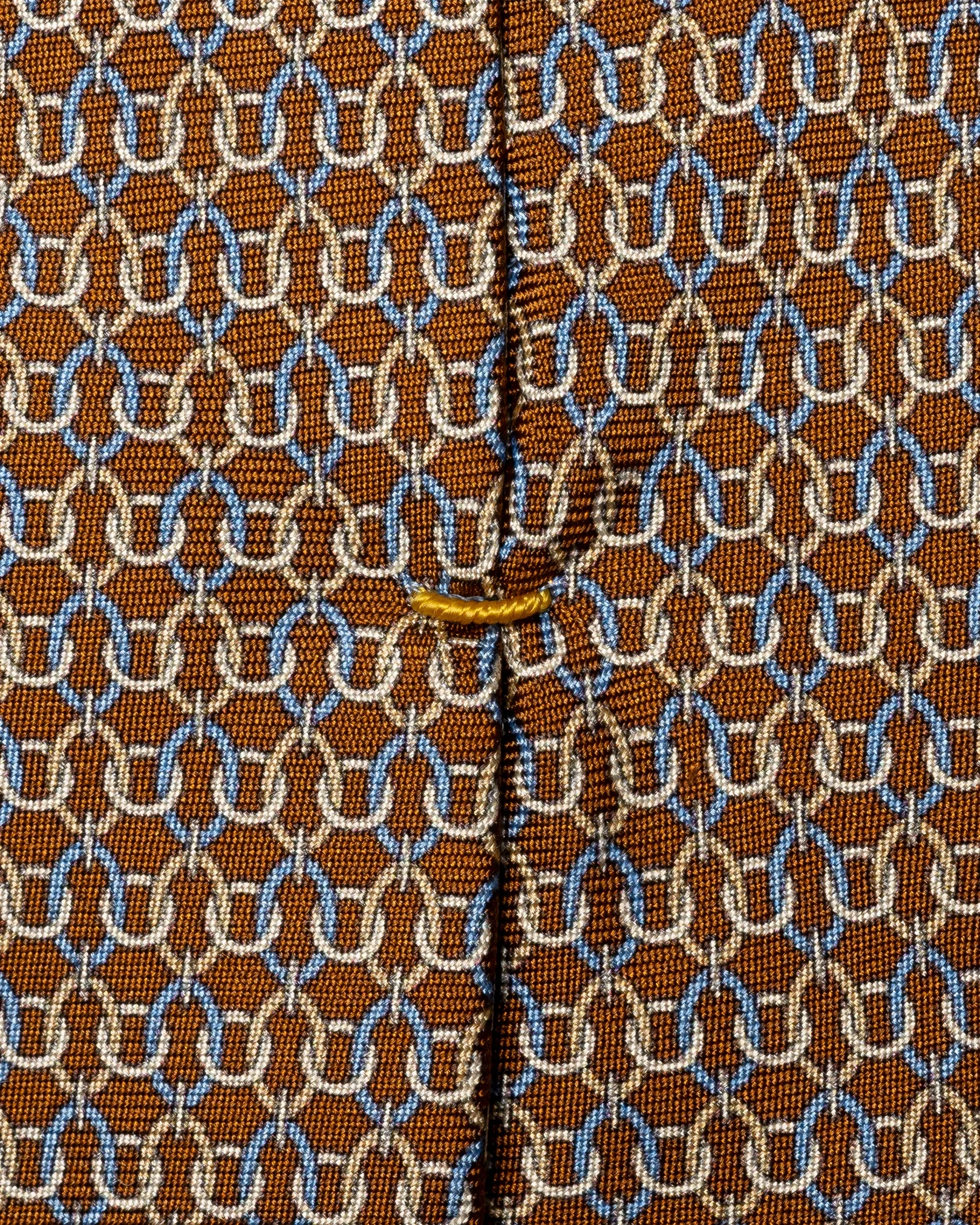Eton - geometric print silk tie brown geometric print silk tie