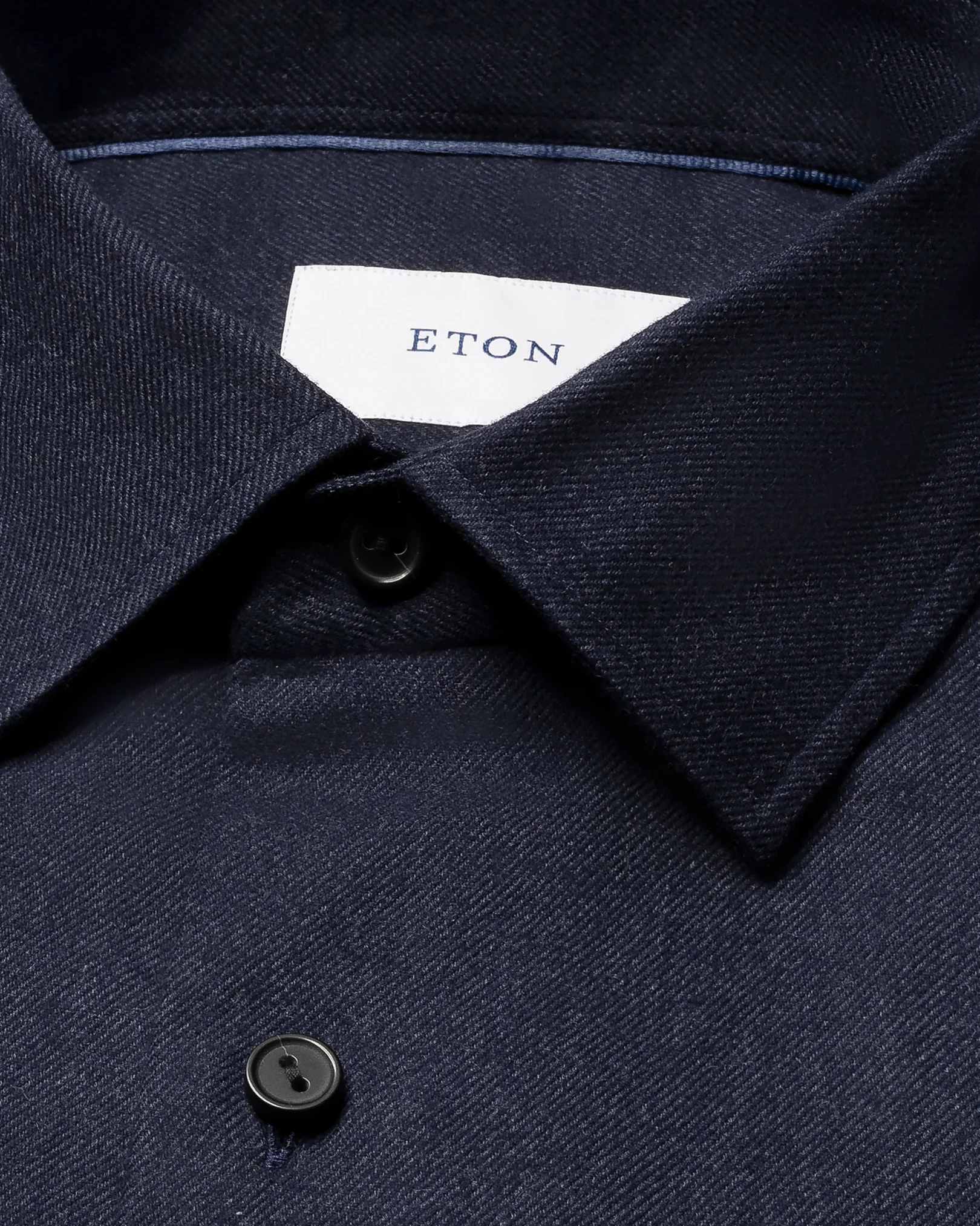 Eton - navy blue solid flannel shirt