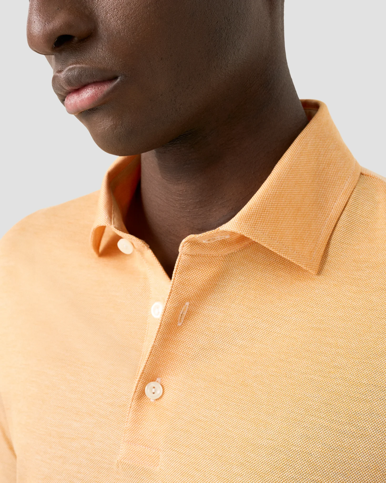 Eton - mid yellow filo di scozia oxford polo shirt